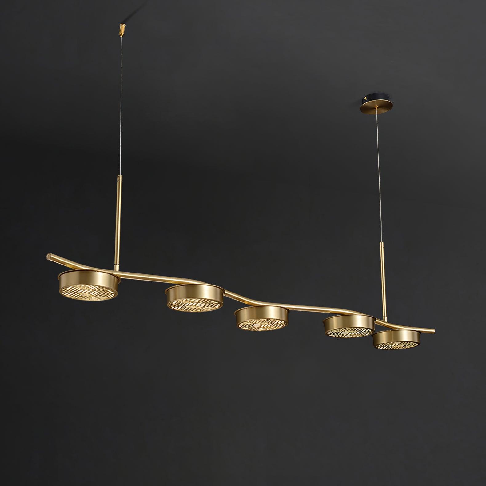 Aureus Sleek Brass Chandelier-Neutral Decor
