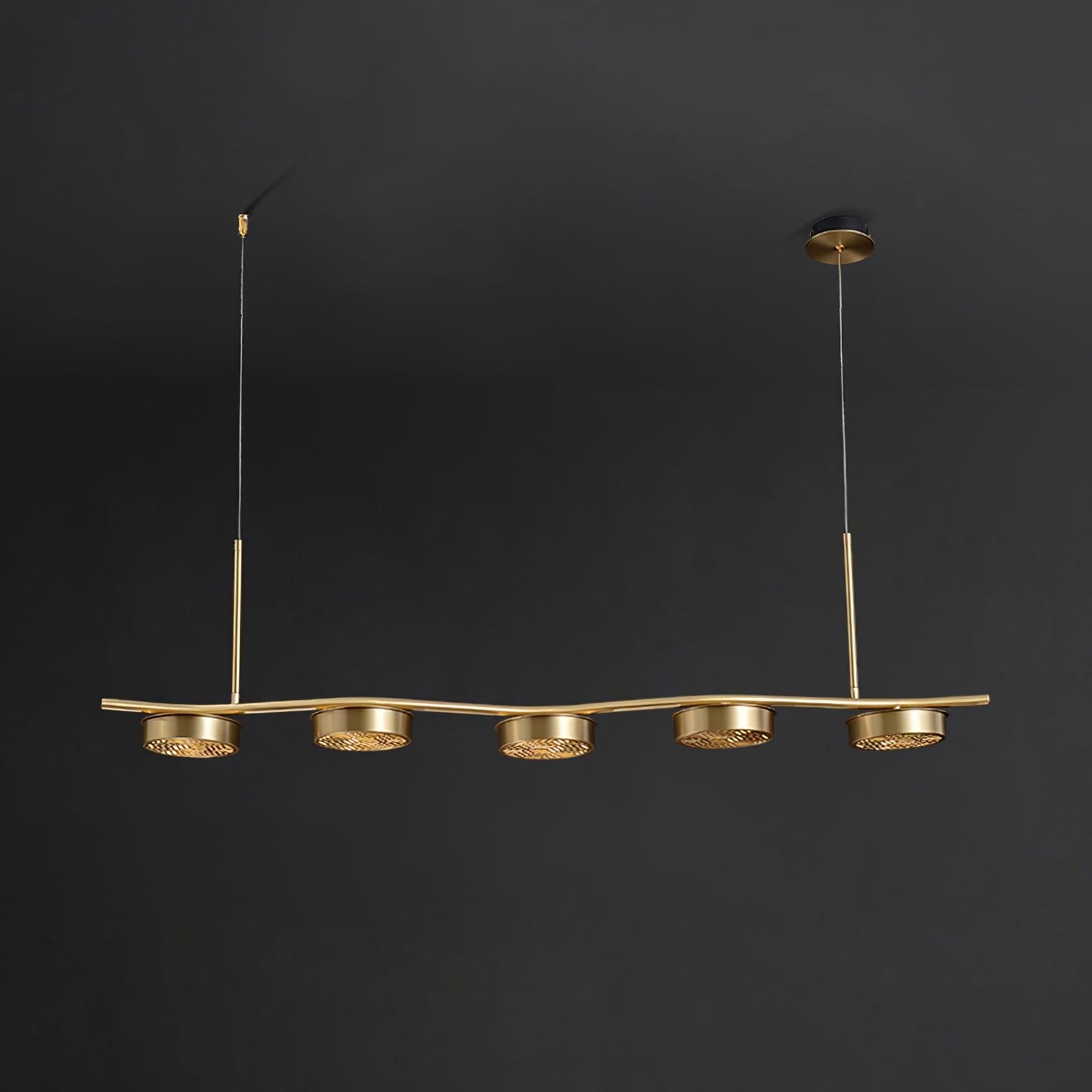 Aureus Sleek Brass Chandelier-Neutral Decor