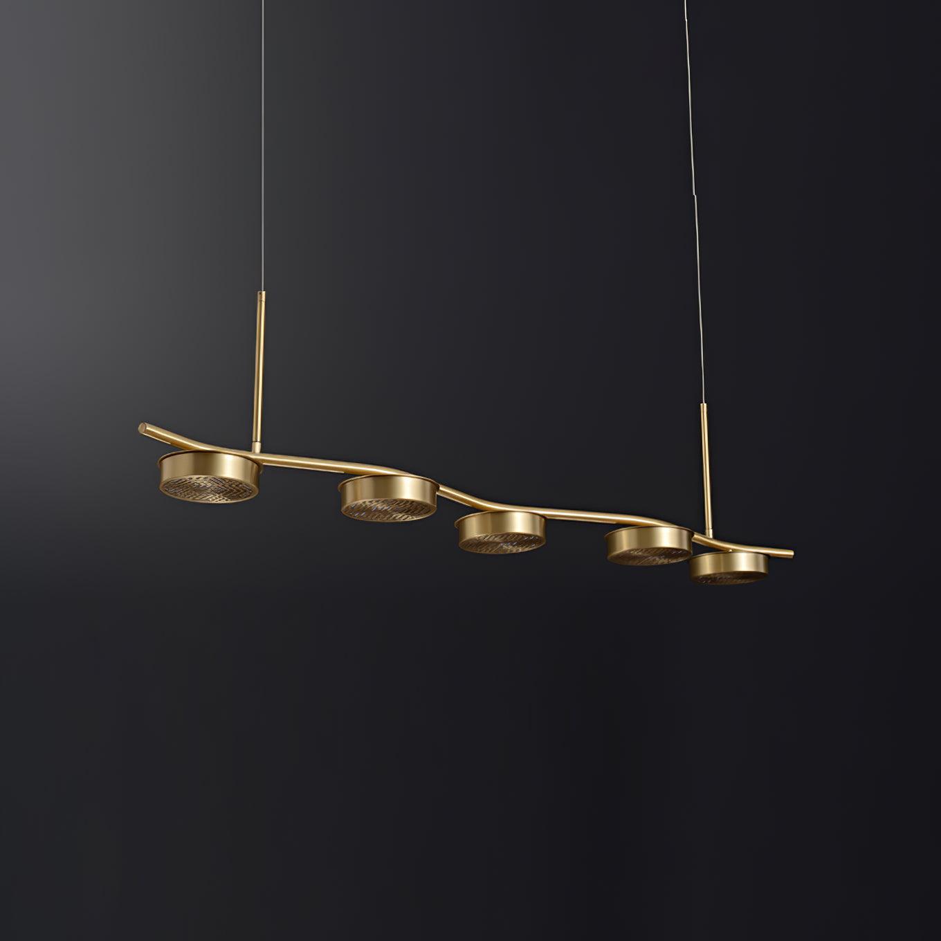 Aureus Sleek Brass Chandelier-Neutral Decor