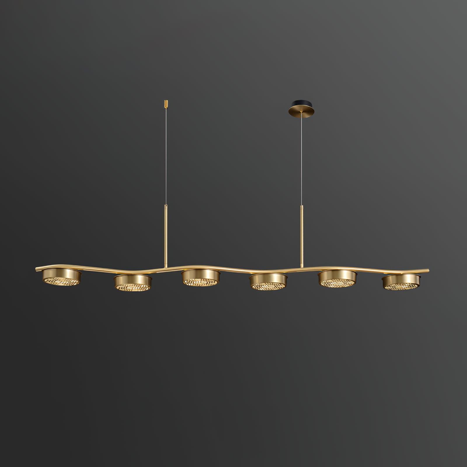 Aureus Sleek Brass Chandelier-Neutral Decor