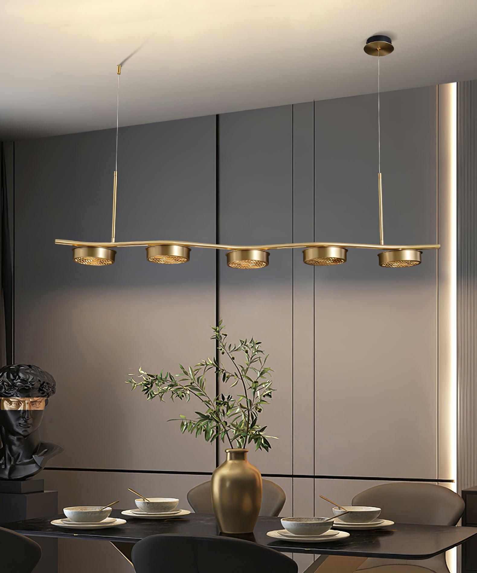 Aureus Sleek Brass Chandelier-Neutral Decor