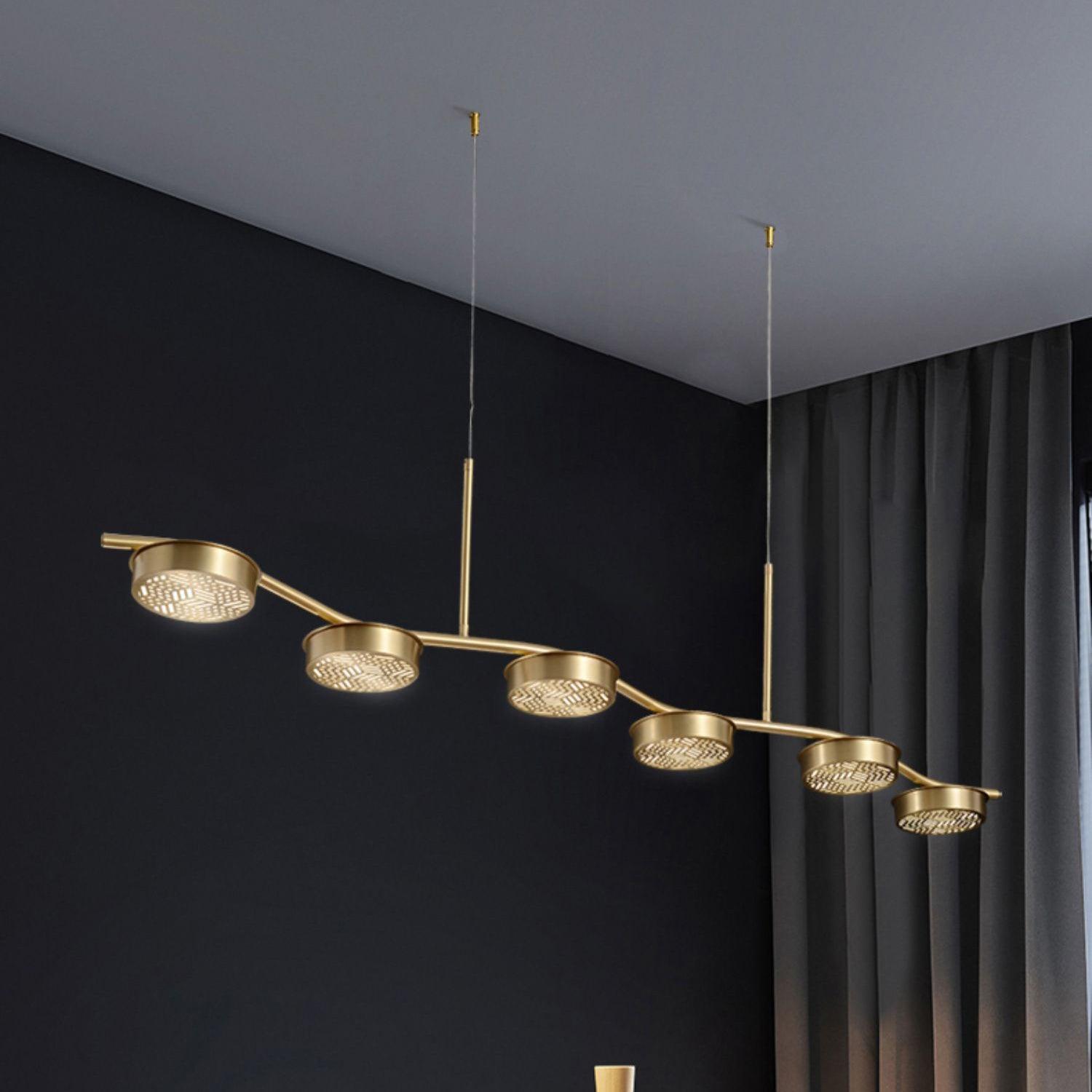 Aureus Sleek Brass Chandelier-Neutral Decor