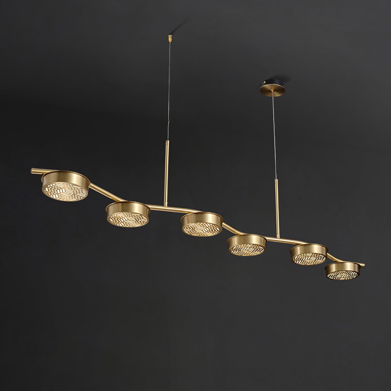 Aureus Sleek Brass Chandelier-Neutral Decor