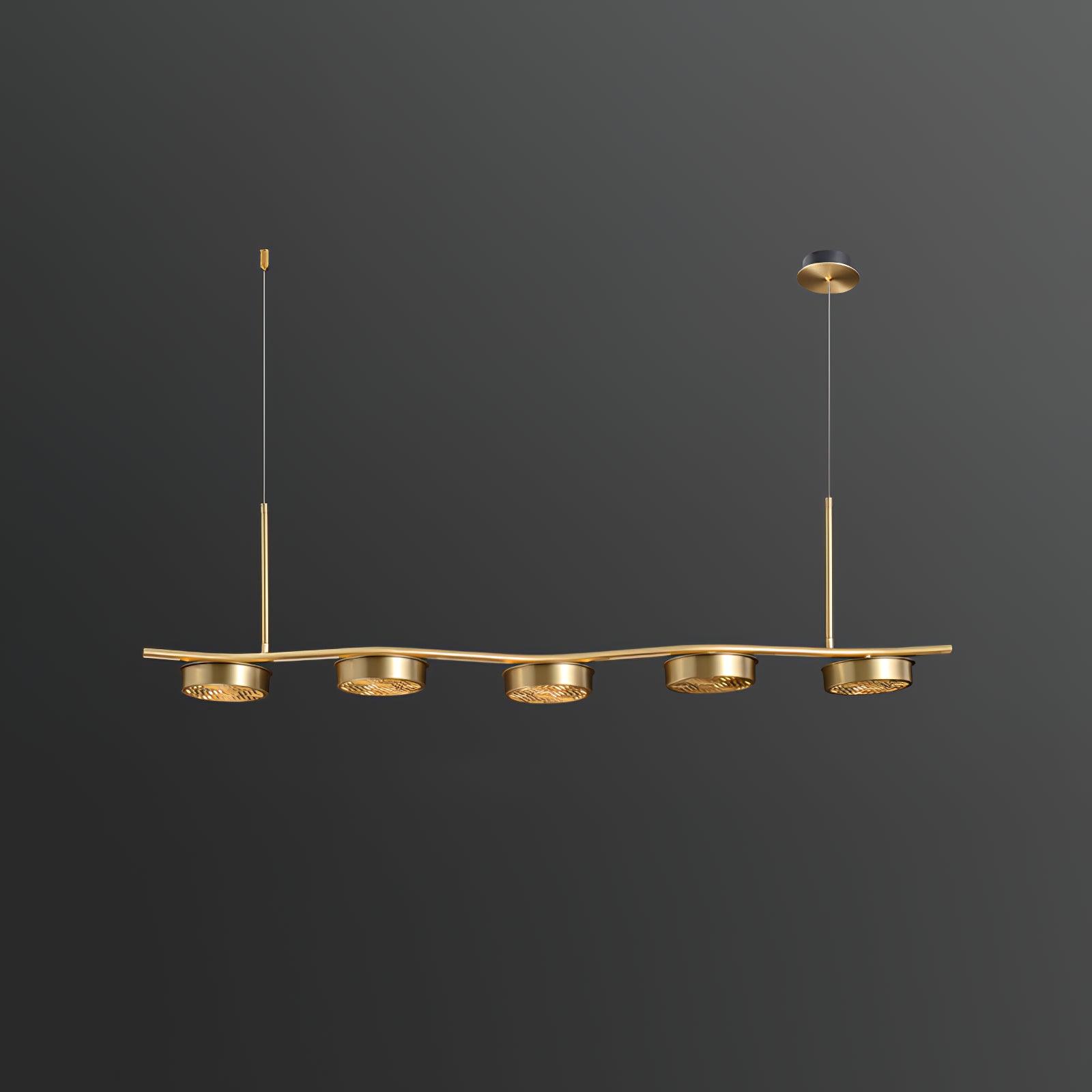 Aureus Sleek Brass Chandelier-Neutral Decor
