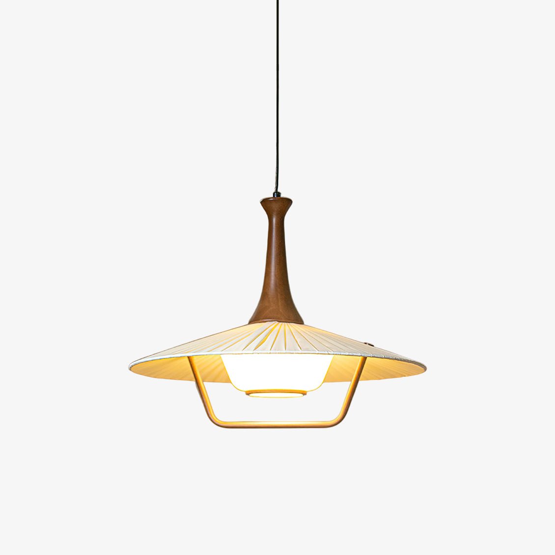 Mydorisra Traditional Classic Fabric Wood Pendant Lamp-Neutral Decor