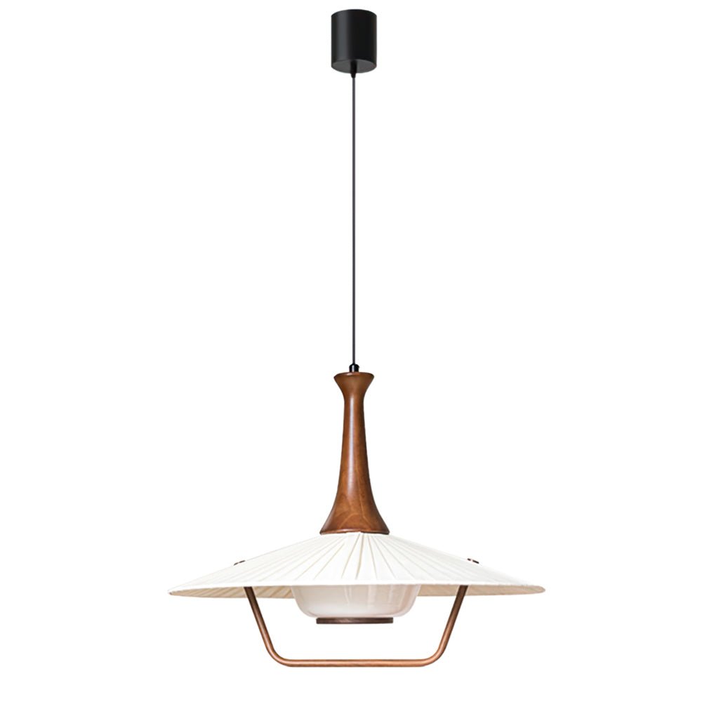 Mydorisra Traditional Classic Fabric Wood Pendant Lamp-Neutral Decor