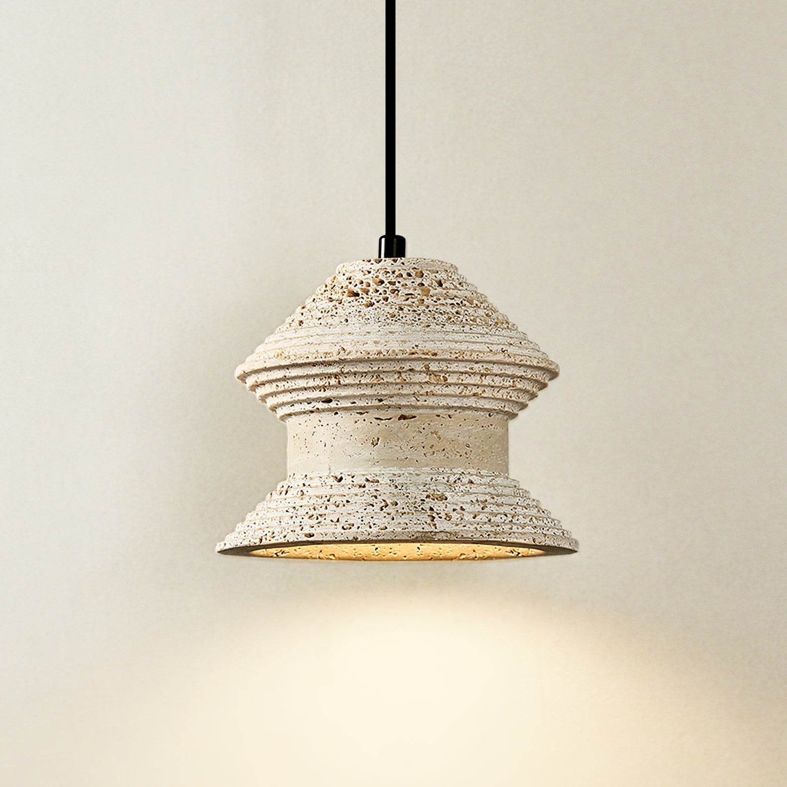 Nyrd Travertine Pendant Light-Neutral Decor