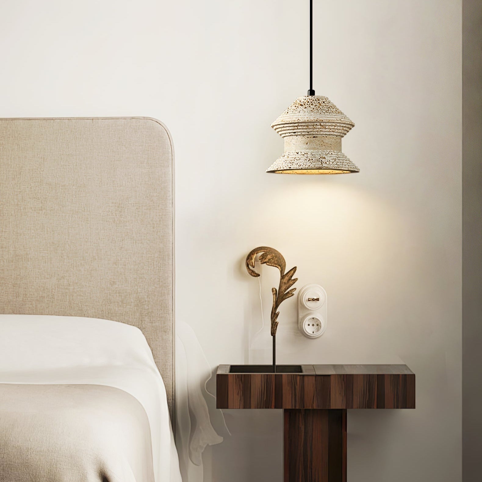 Nyrd Travertine Pendant Light-Neutral Decor