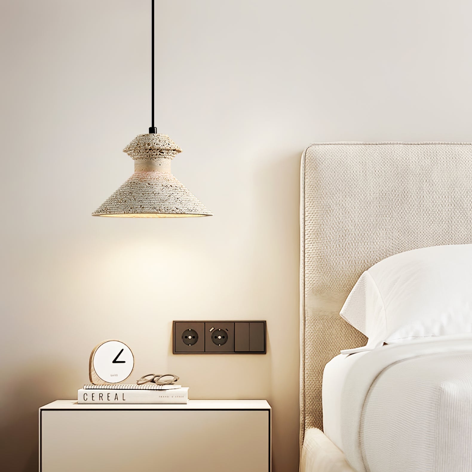 Nyrd Travertine Pendant Light-Neutral Decor