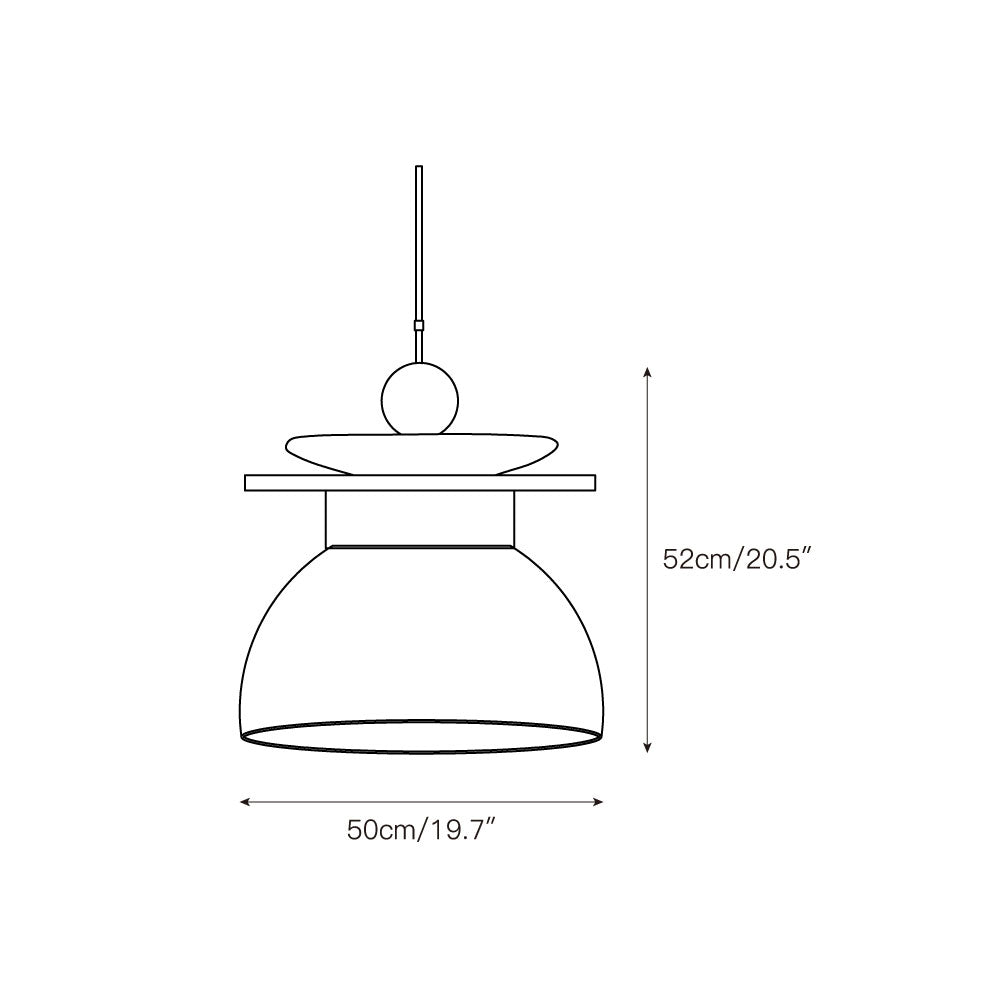 Eirene Pendant Lamp in Red glass finish.