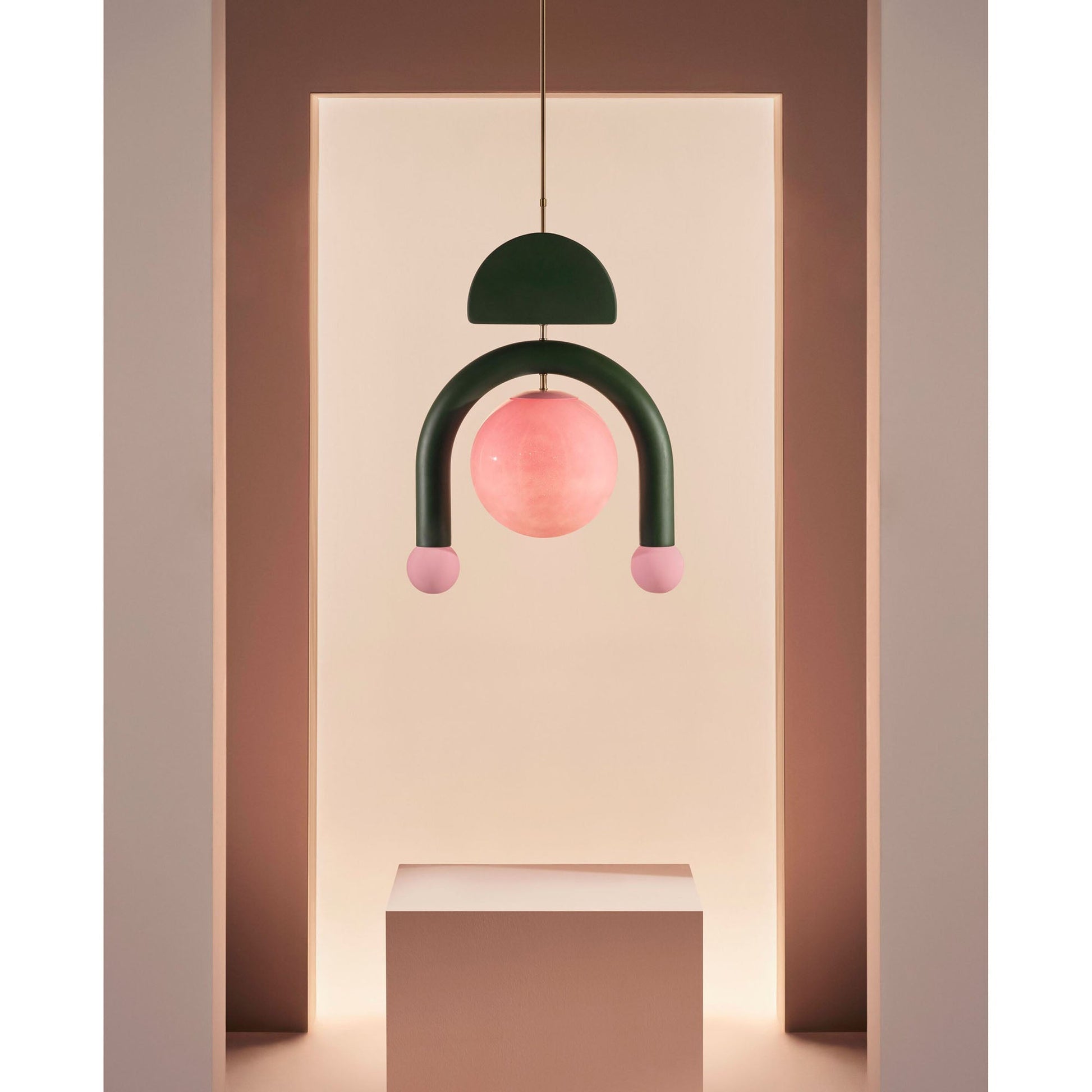The Green Eirene lamp in a nature-inspired interior.