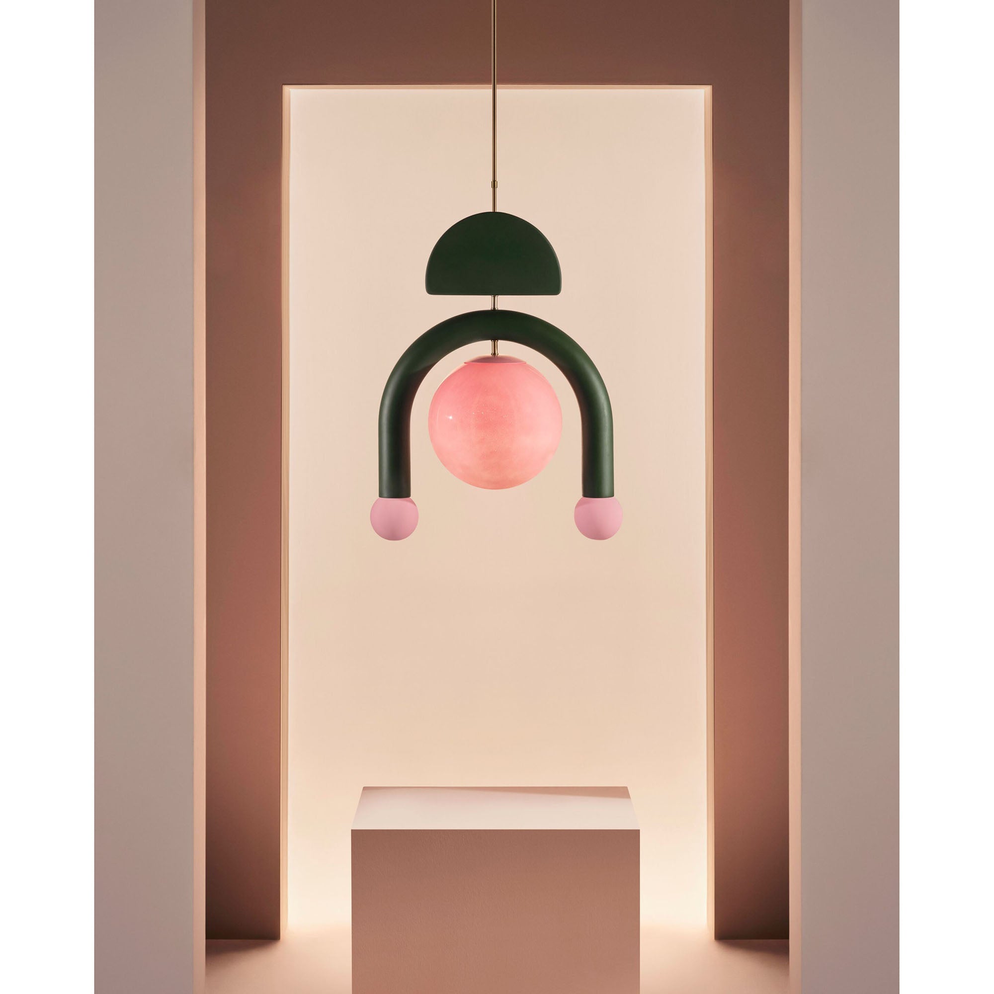 The Green Eirene lamp in a nature-inspired interior.