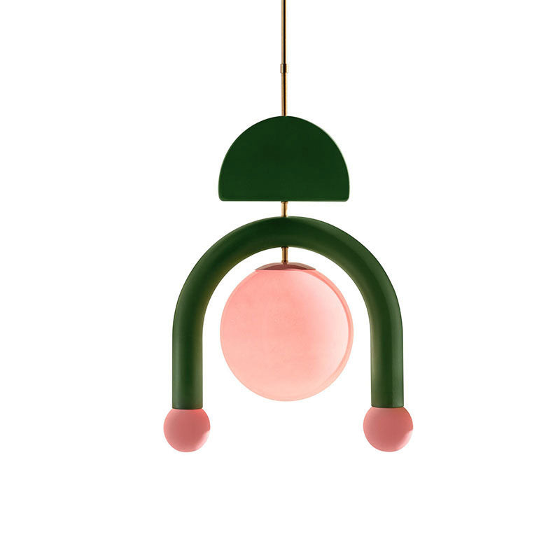 Eirene Glass Pendant Lamp shown from a distance in a spacious room.
