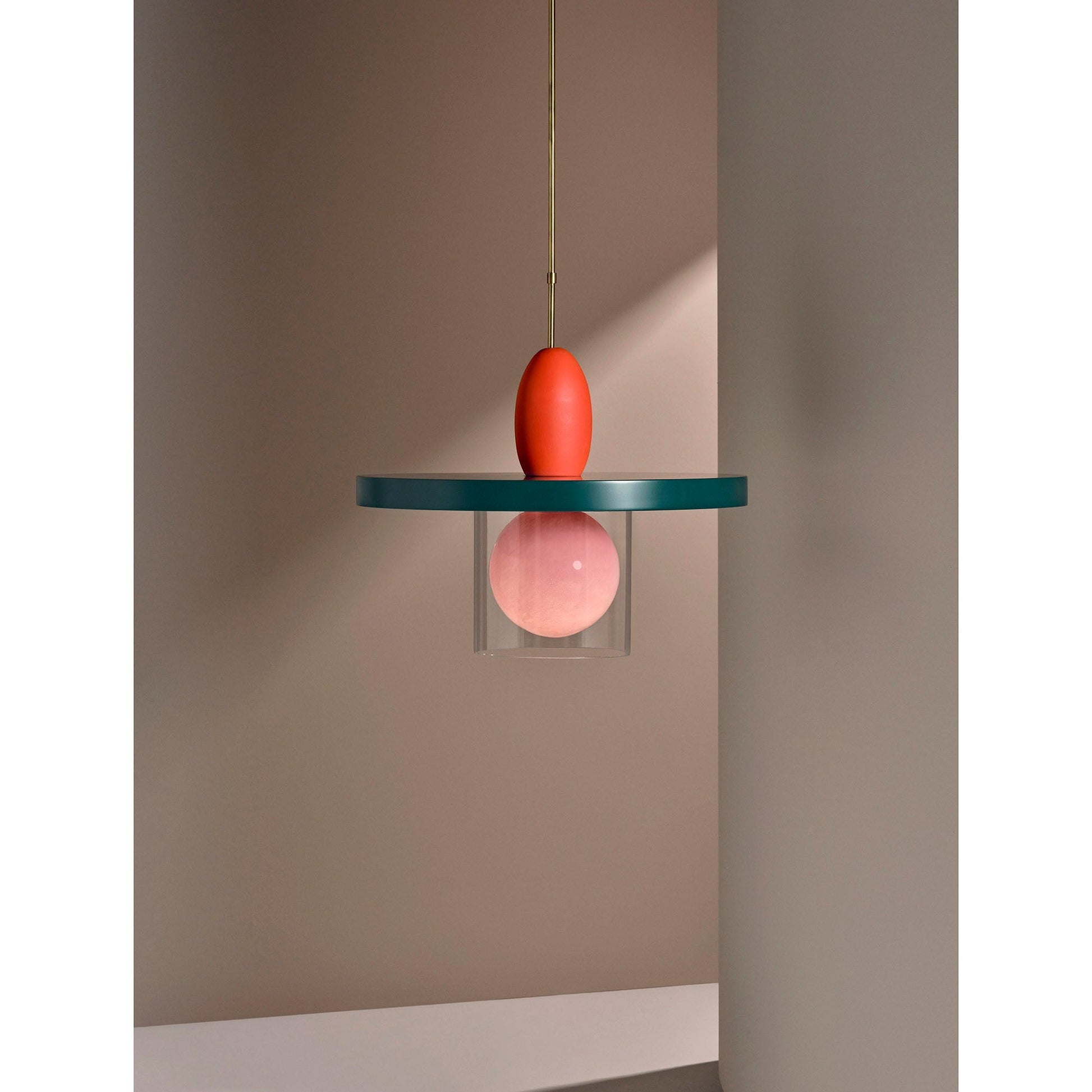 Eirene Pendant Lamp in Blue glass finish.