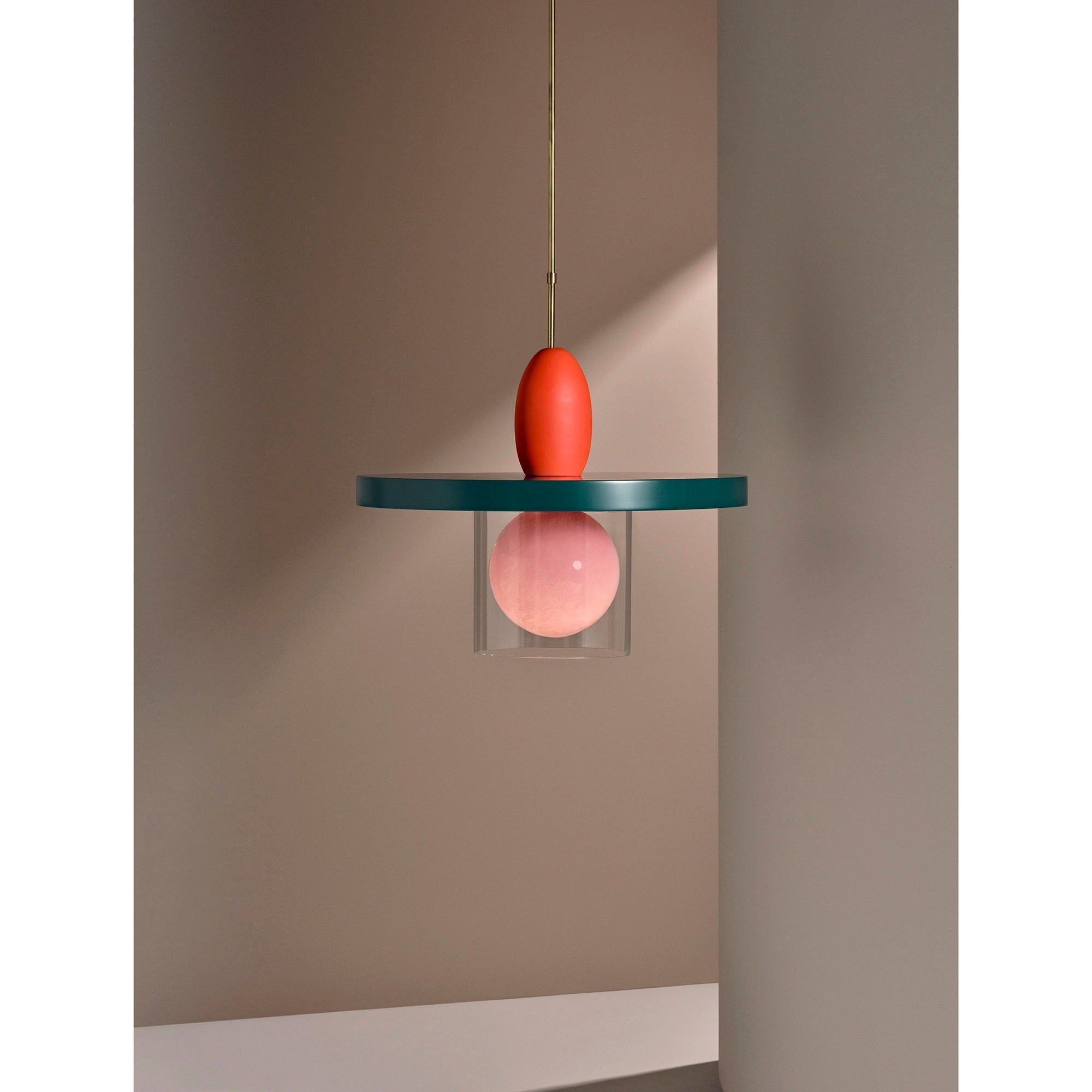 Eirene Pendant Lamp in Blue glass finish.