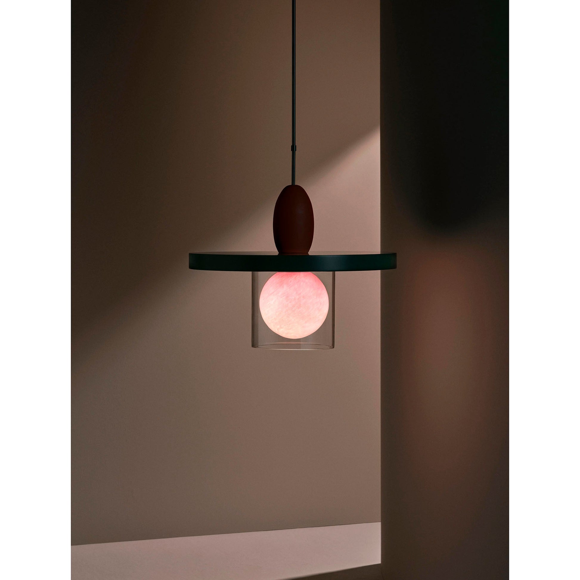 Eirene Pendant Lamp in Black glass finish.
