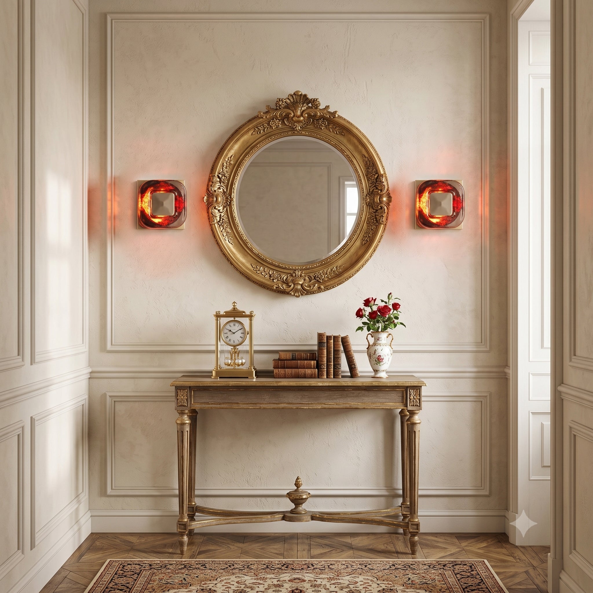 Angled view of the Eisner Red Wall Sconce.