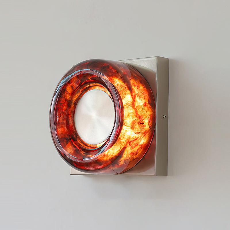 Eisner Red Wall Sconce as an accent light in a living room.