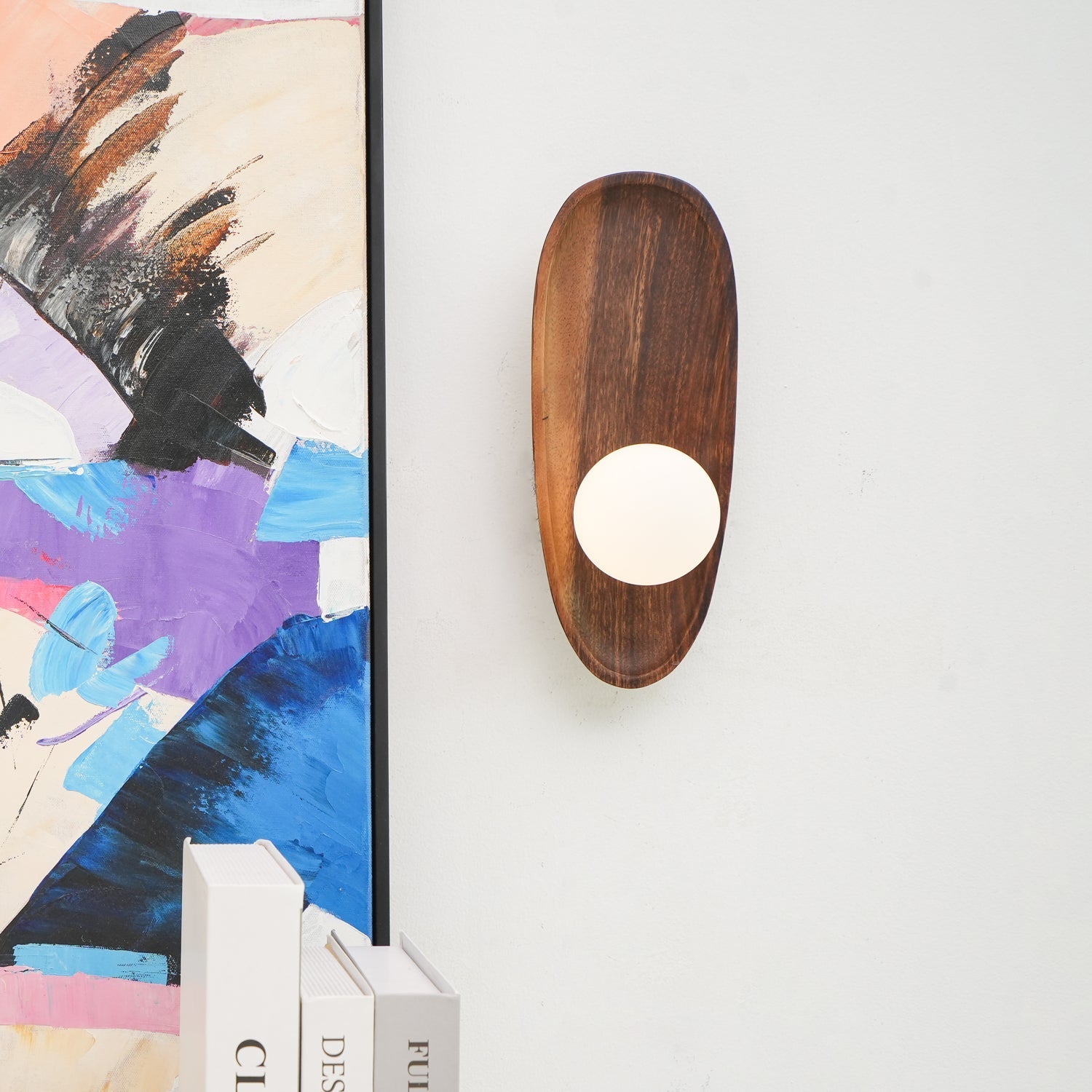 Keith Modern Minimalist Wood Glass Wall Lamp-Neutral Decor