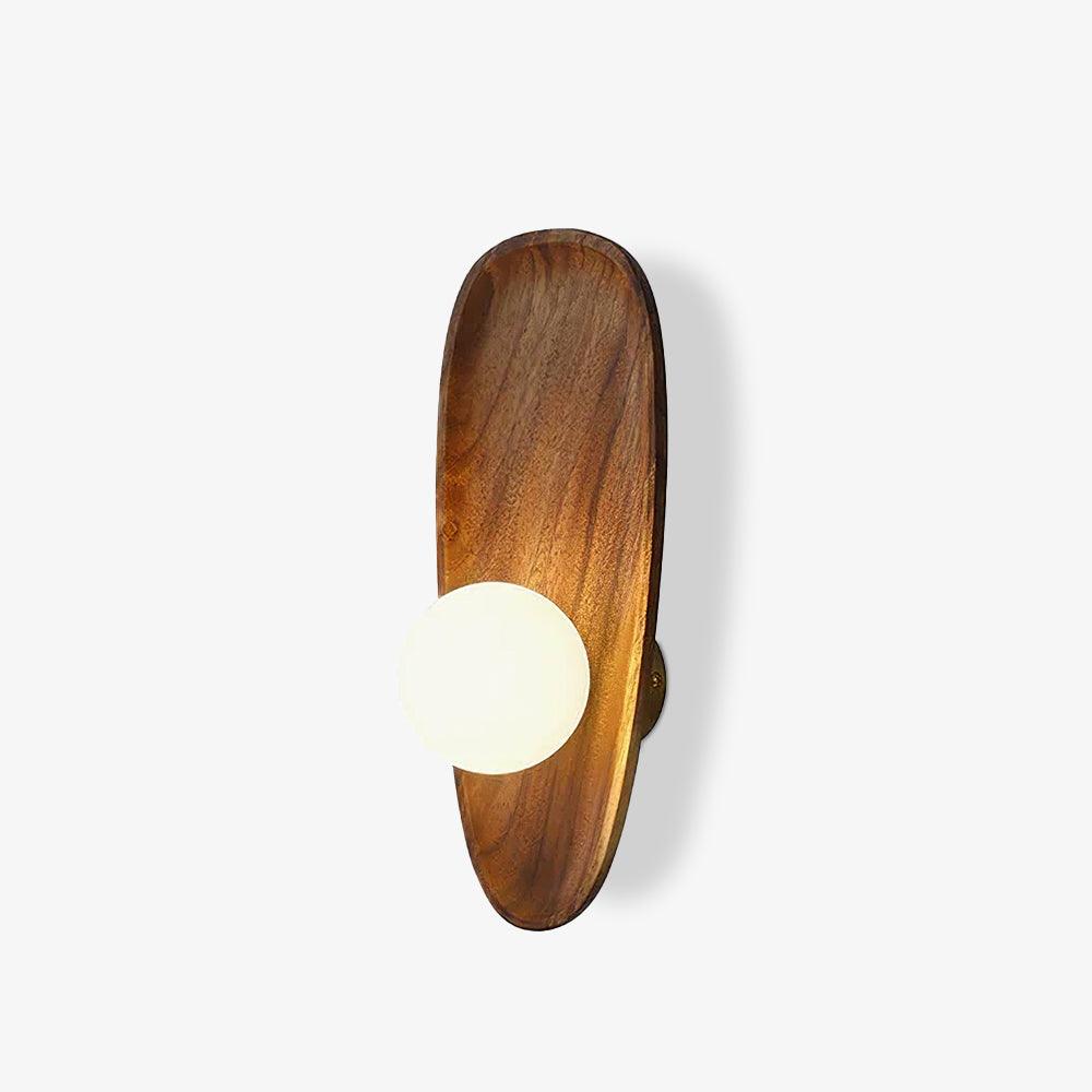 Keith Modern Minimalist Wood Glass Wall Lamp-Neutral Decor