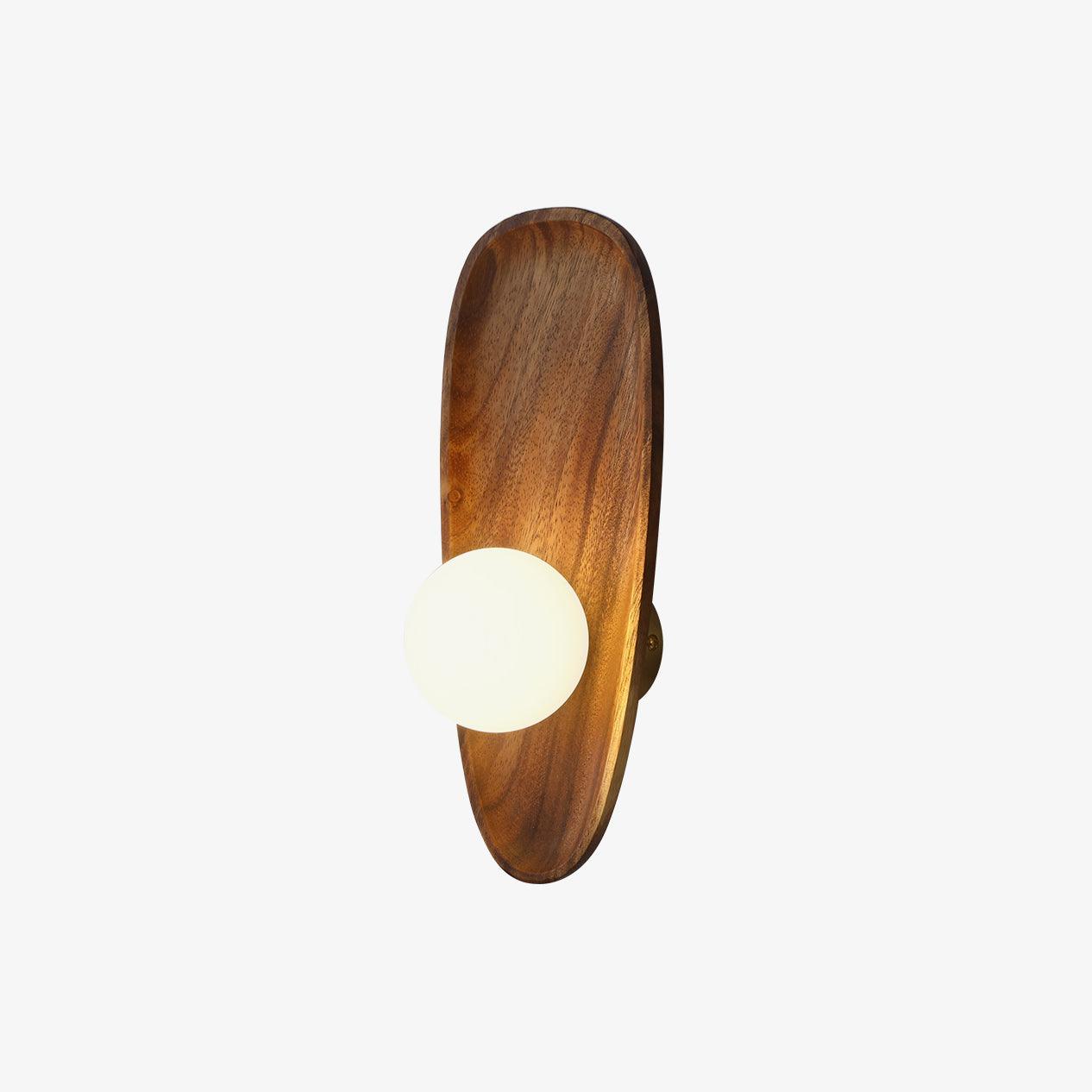 Keith Modern Minimalist Wood Glass Wall Lamp-Neutral Decor