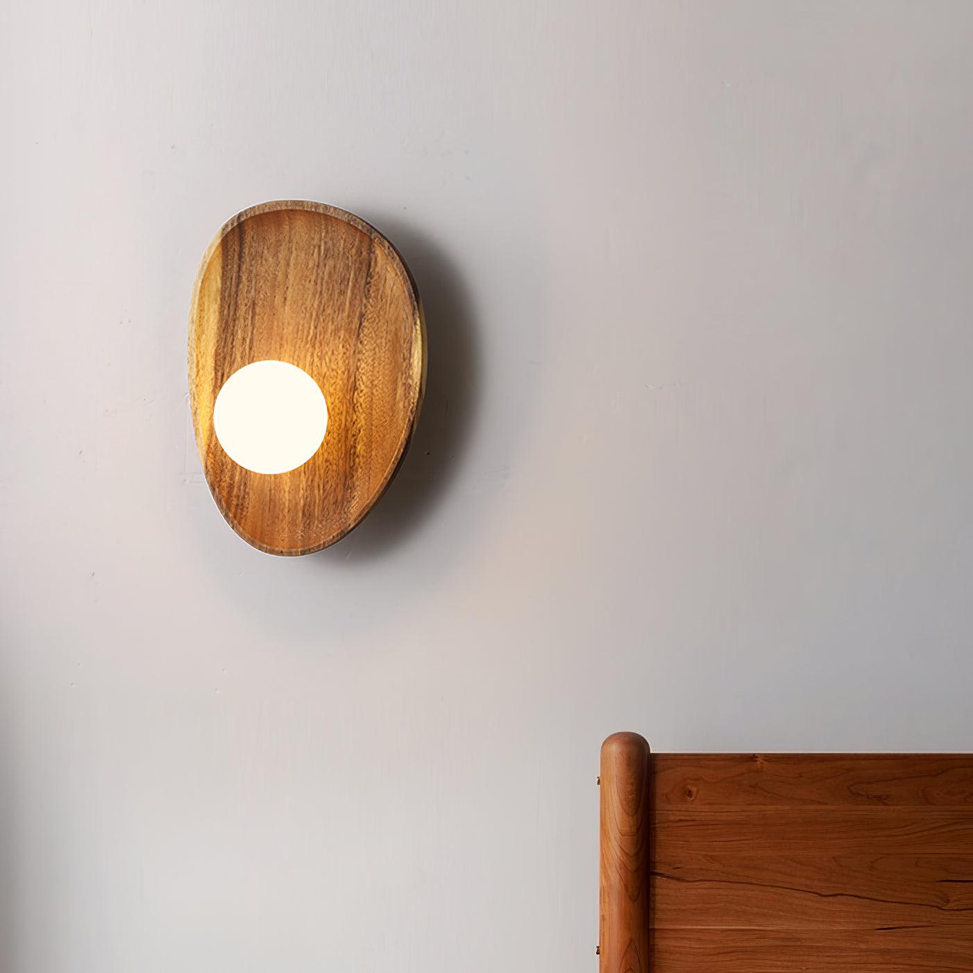 Keith Modern Minimalist Wood Glass Wall Lamp-Neutral Decor