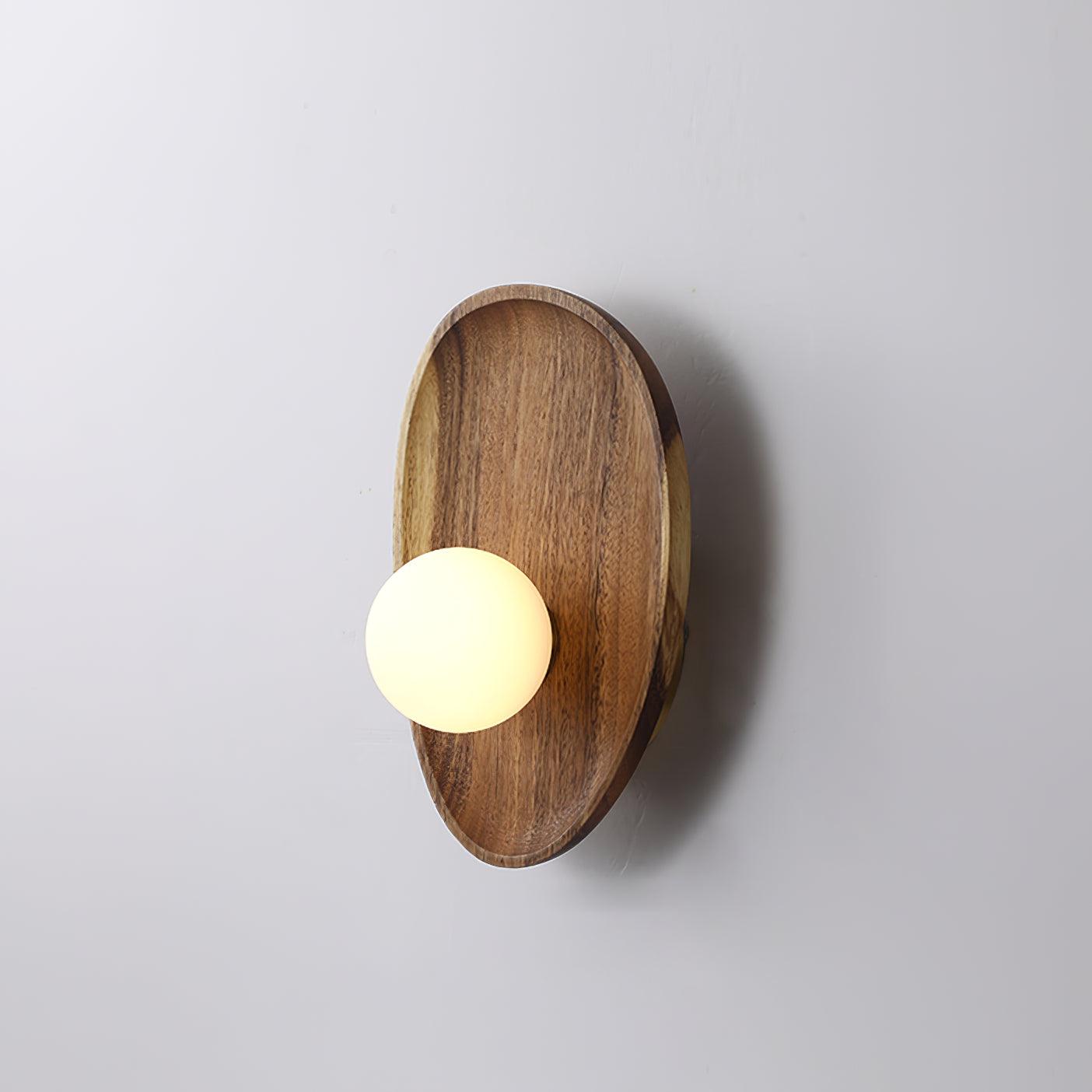 Keith Modern Minimalist Wood Glass Wall Lamp-Neutral Decor