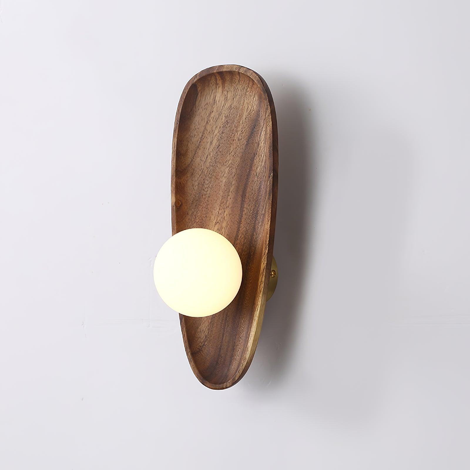 Keith Modern Minimalist Wood Glass Wall Lamp-Neutral Decor