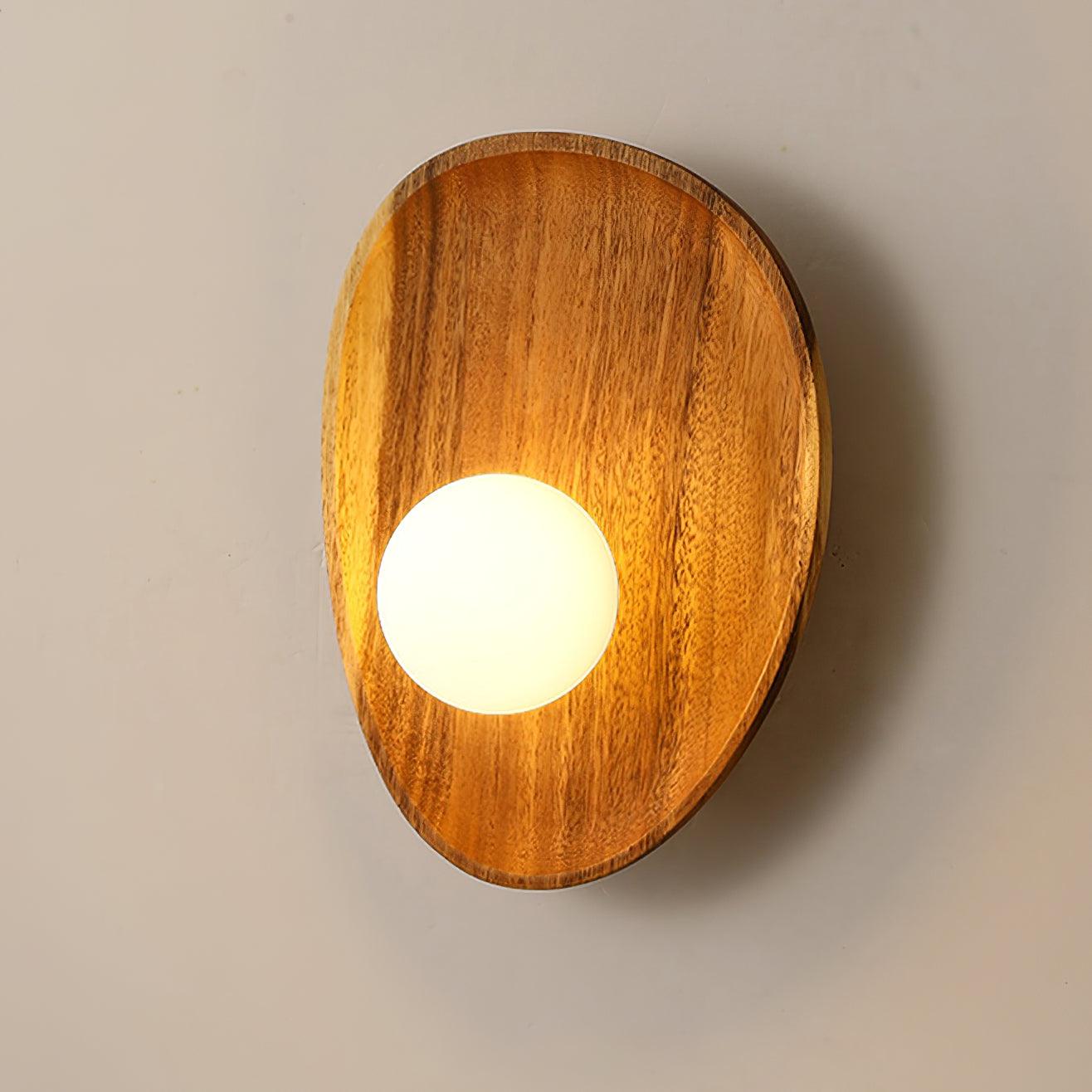 Keith Modern Minimalist Wood Glass Wall Lamp-Neutral Decor