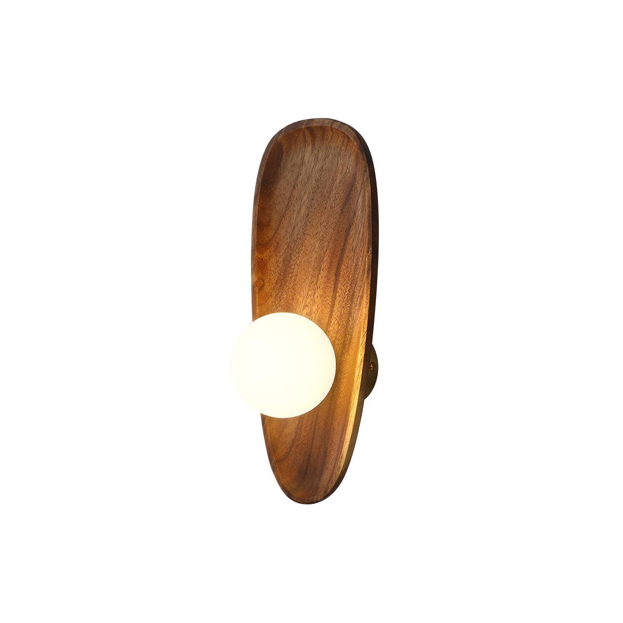 Keith Modern Minimalist Wood Glass Wall Lamp-Neutral Decor
