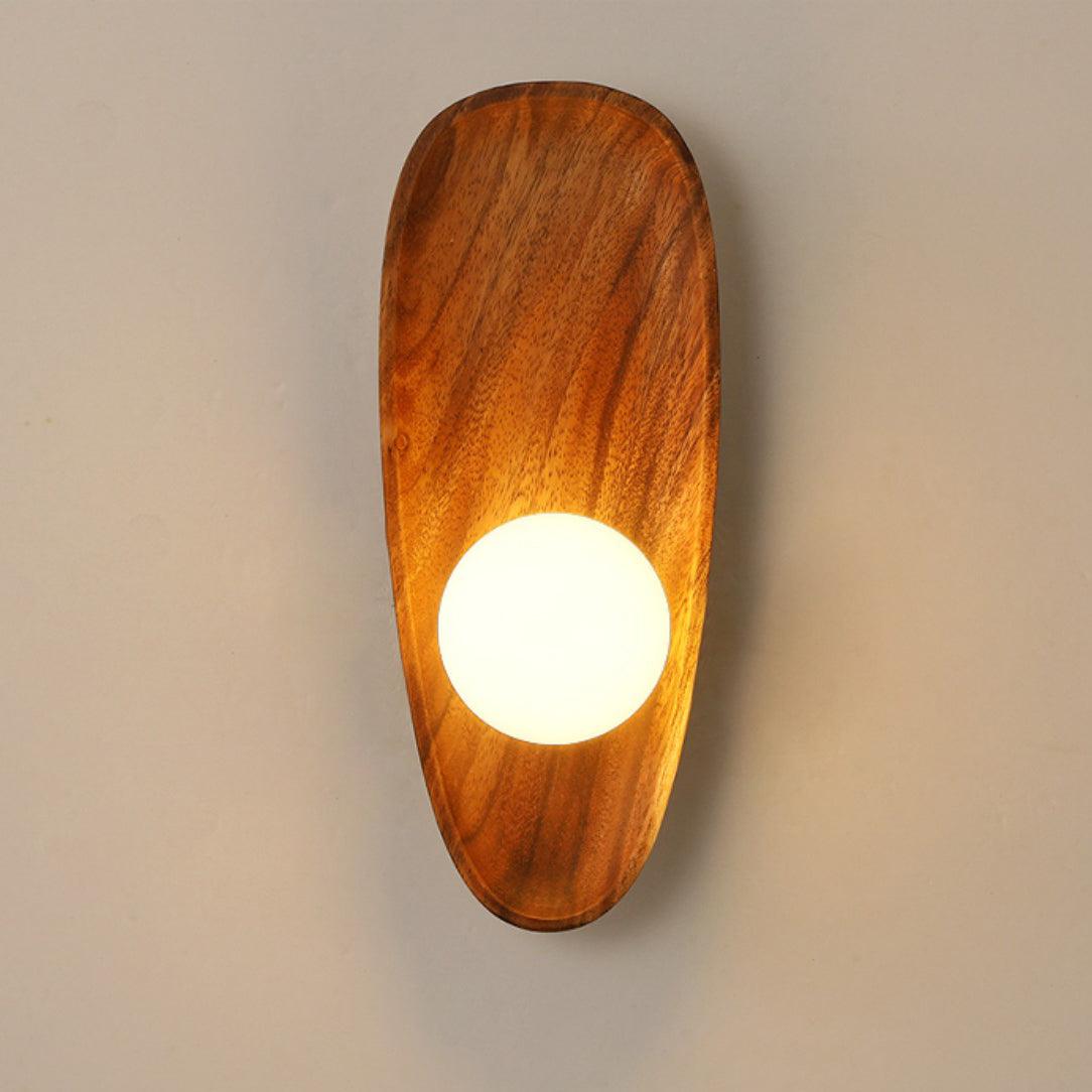 Keith Modern Minimalist Wood Glass Wall Lamp-Neutral Decor