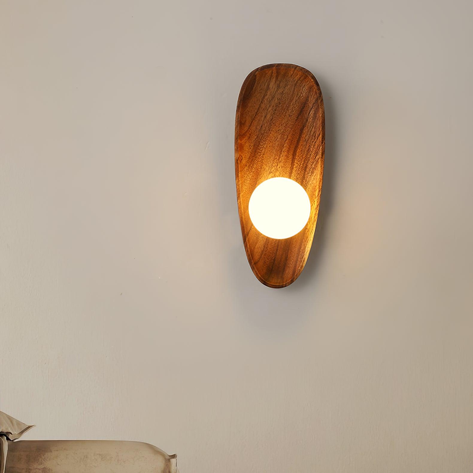 Keith Modern Minimalist Wood Glass Wall Lamp-Neutral Decor