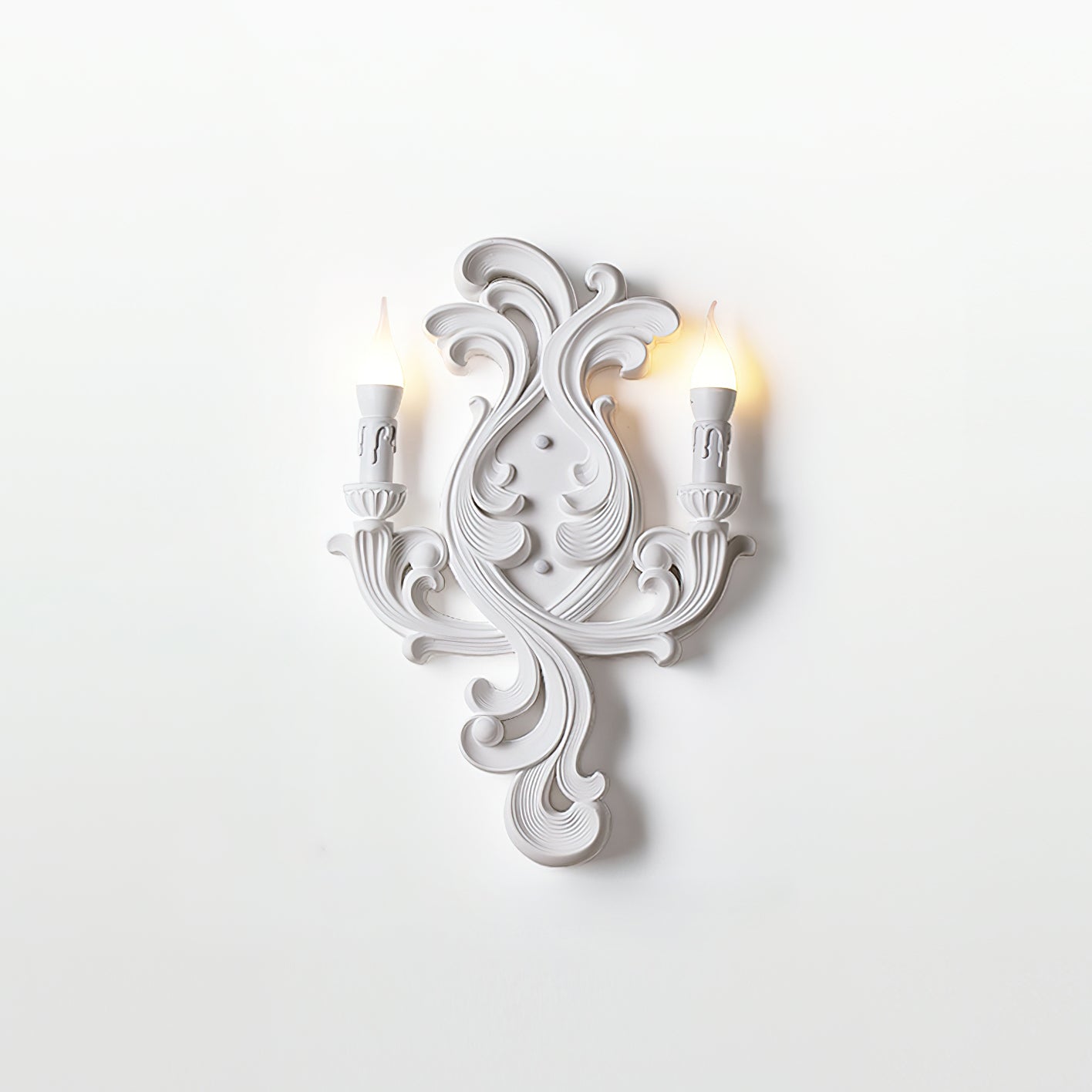 Wall Lamp Sculptural Plaster Candle Arms