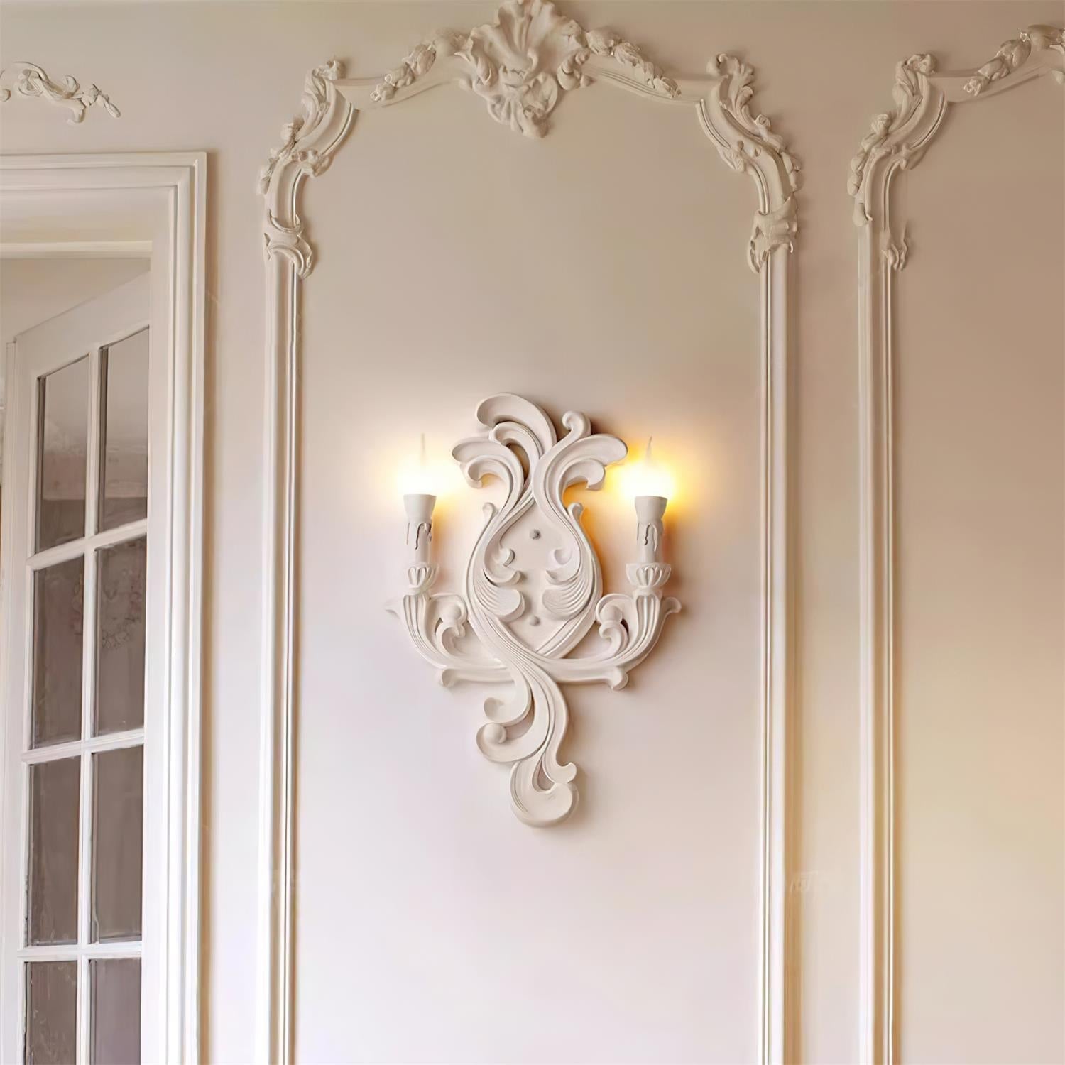 Wall Lamp Sculptural Plaster Candle Arms