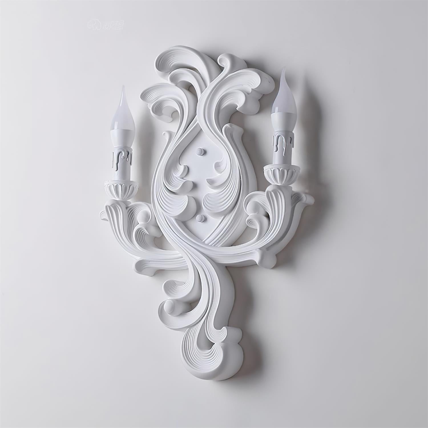 Wall Lamp Sculptural Plaster Candle Arms