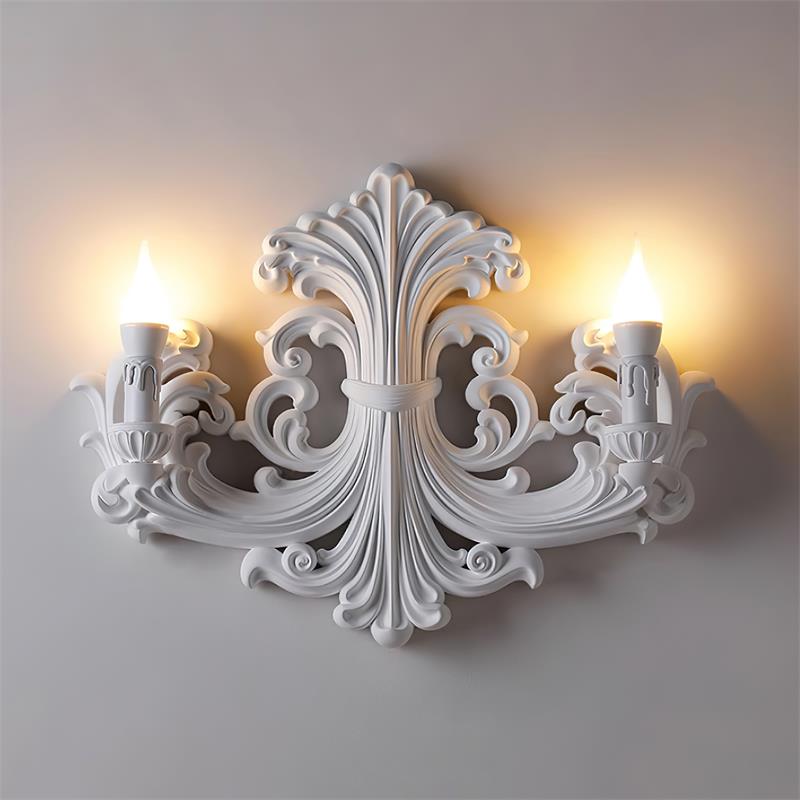 Wall Lamp Sculptural Plaster Candle Arms