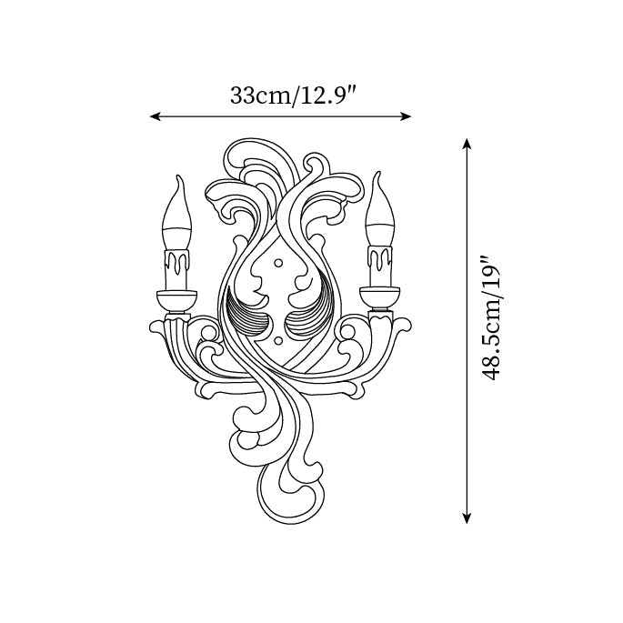 Wall Lamp Sculptural Plaster Candle Arms