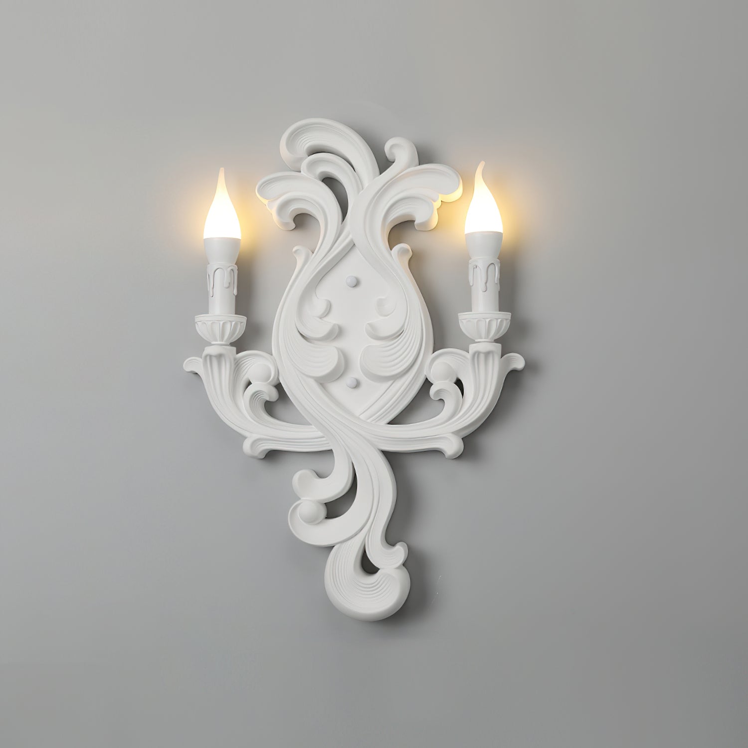 Wall Lamp Sculptural Plaster Candle Arms