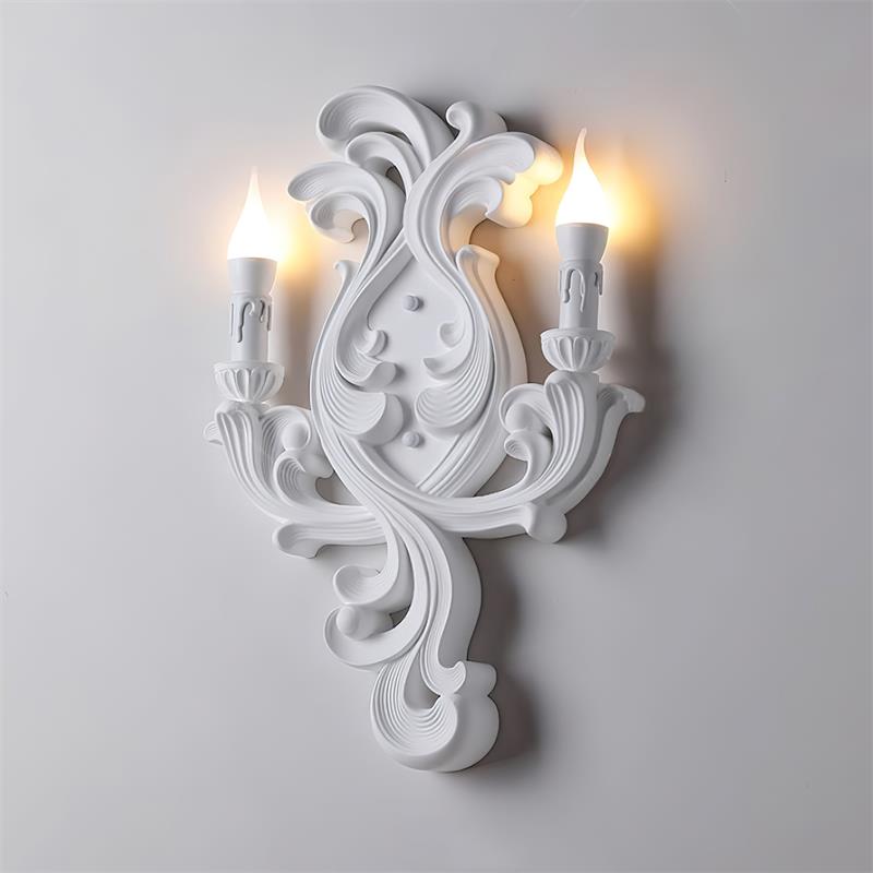 Wall Lamp Sculptural Plaster Candle Arms