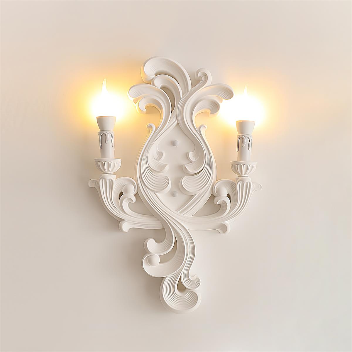 Wall Lamp Sculptural Plaster Candle Arms