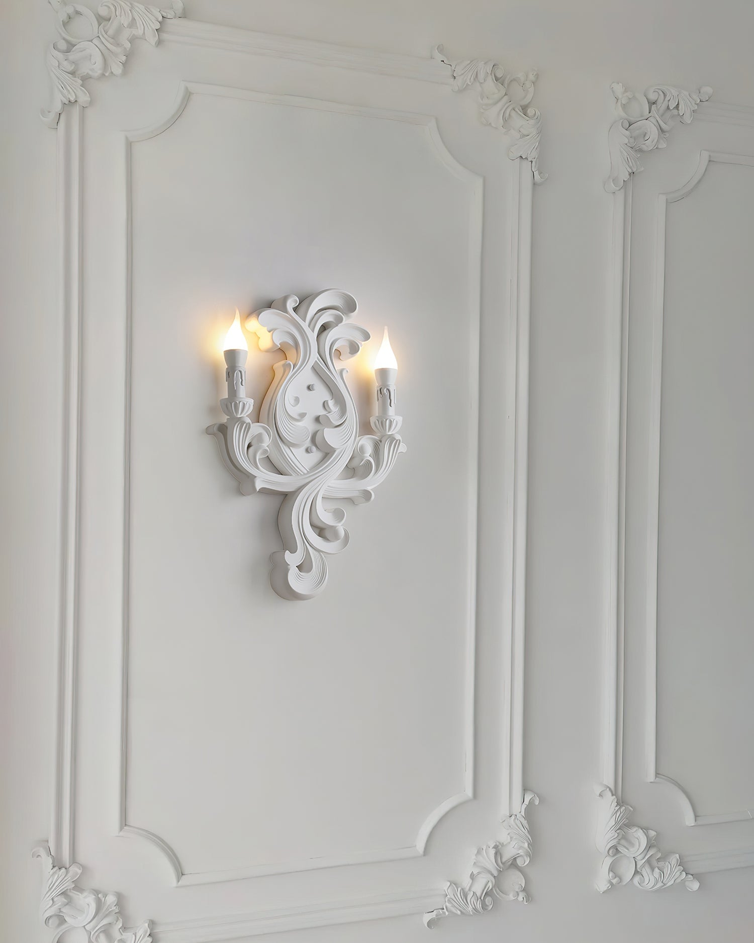 Wall Lamp Sculptural Plaster Candle Arms