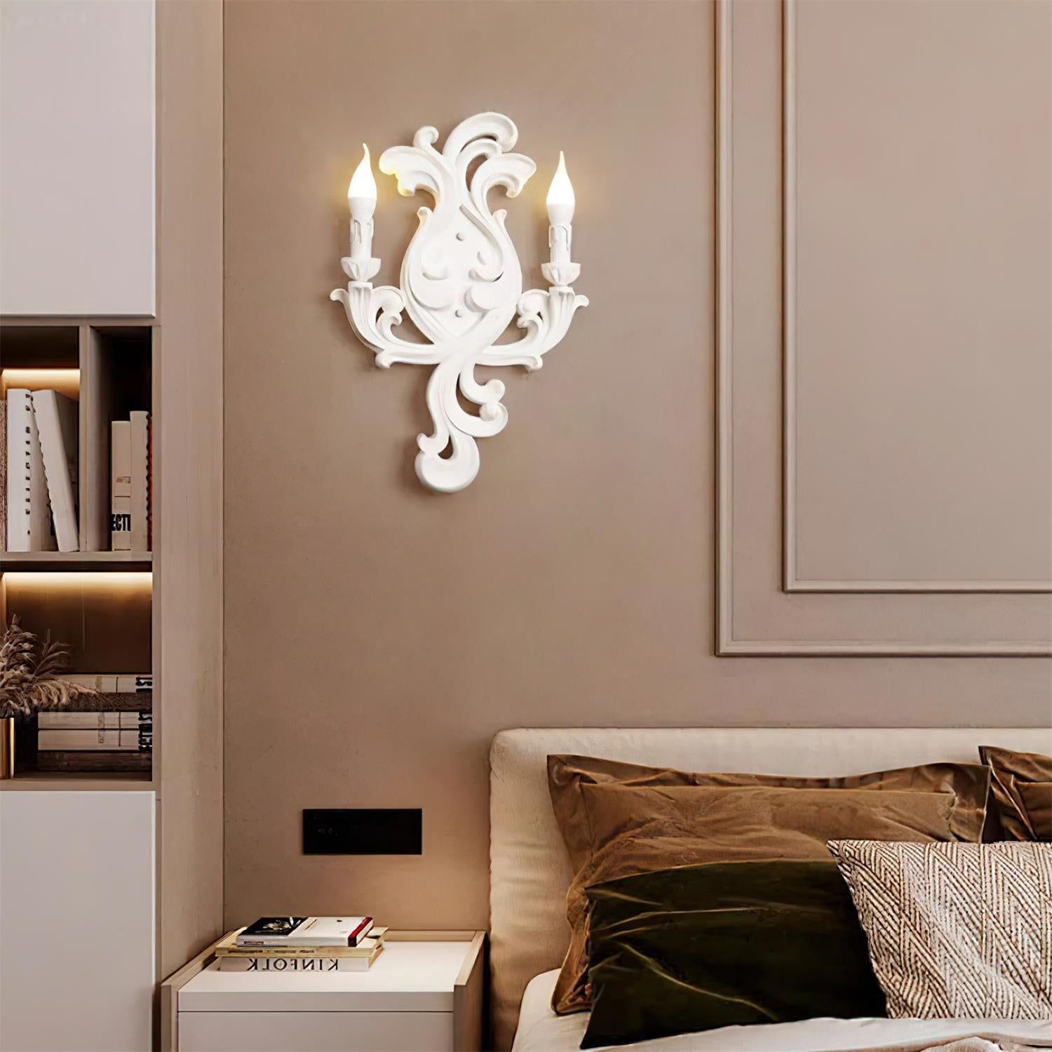 Wall Lamp Sculptural Plaster Candle Arms