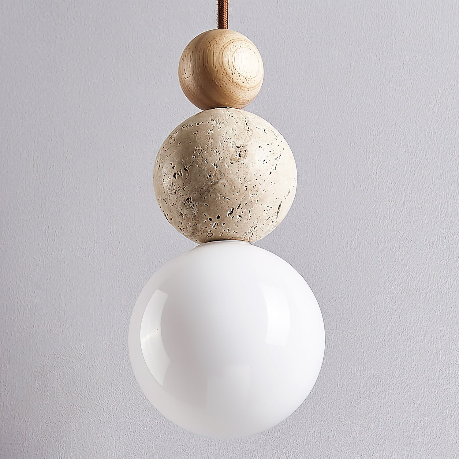 Bit Sphere-Cluster Travertine Pendant Light-Neutral Decor