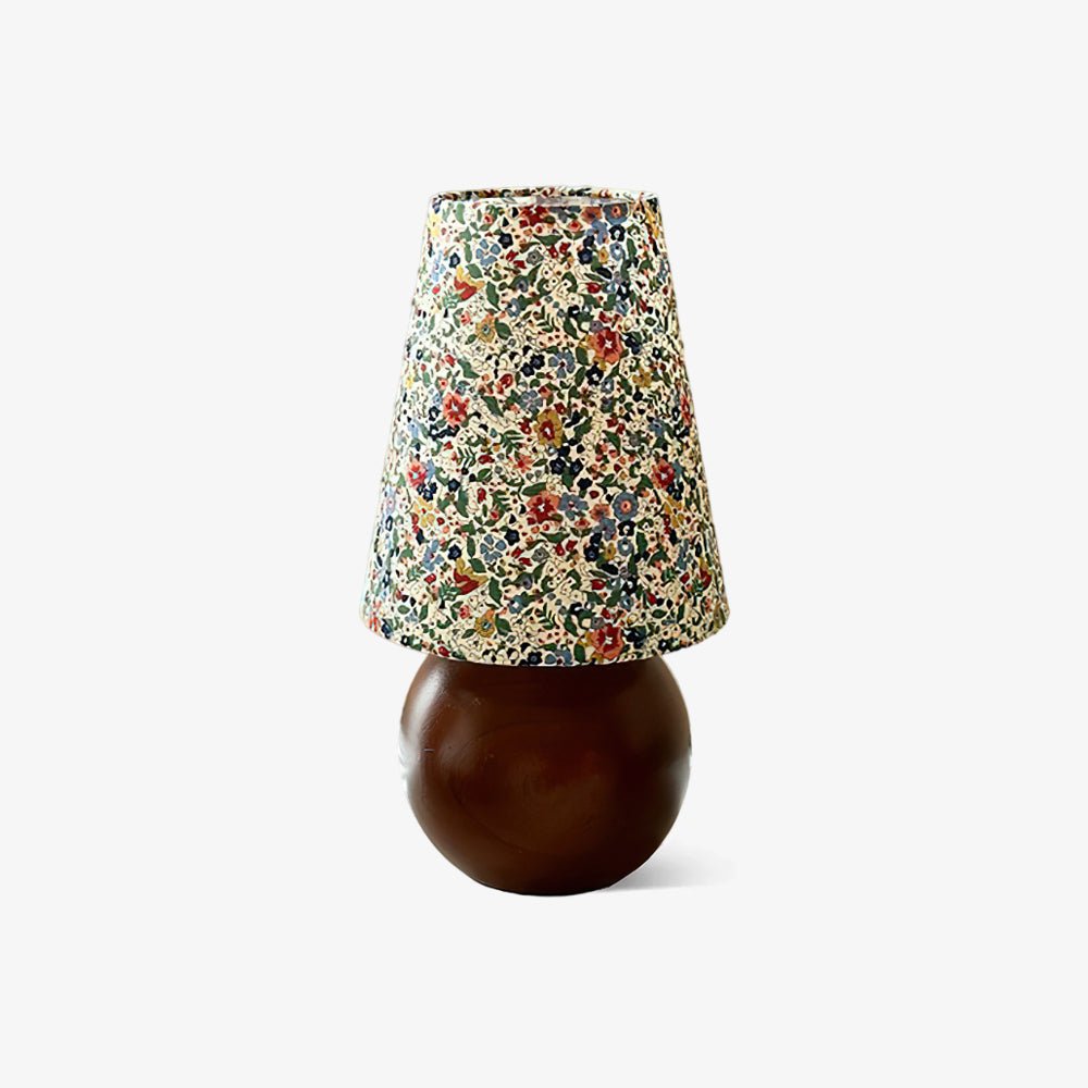 Flora Vintage Wood Table Lamp-Neutral Decor