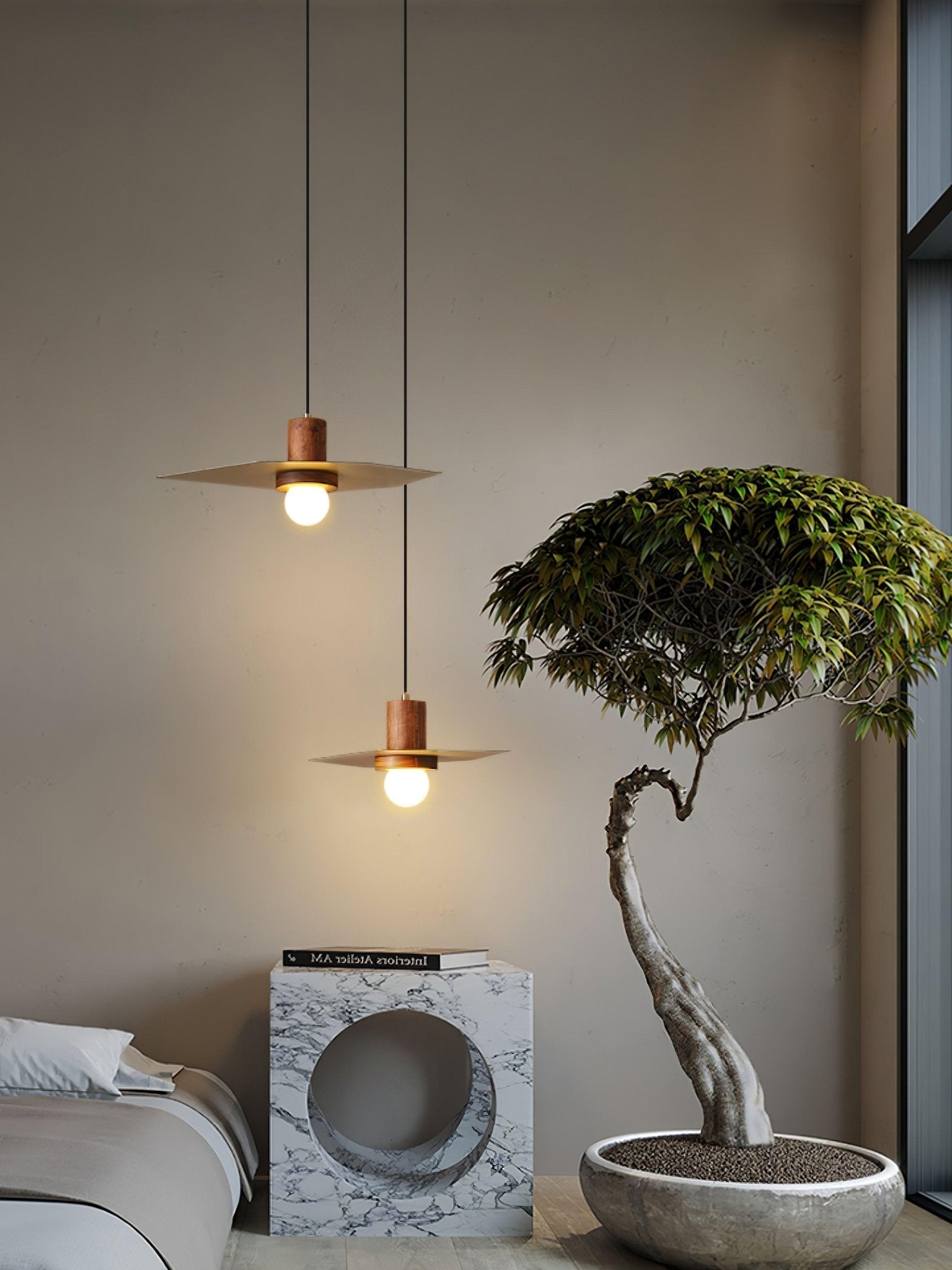 Mior Premium Nordic Art Wood Pendant Lamp-Neutral Decor