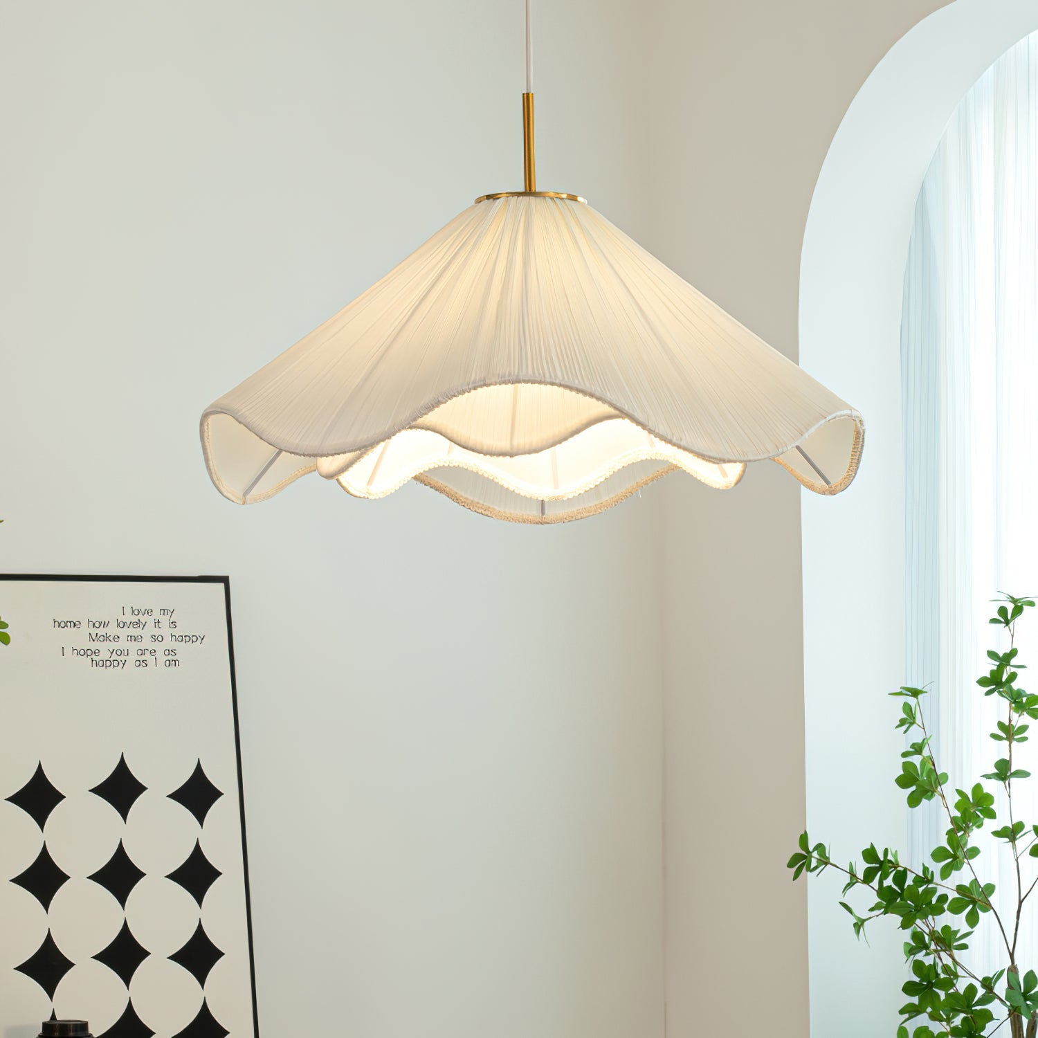 Drift Minimalist Fabric Pendant Light-Neutral Decor