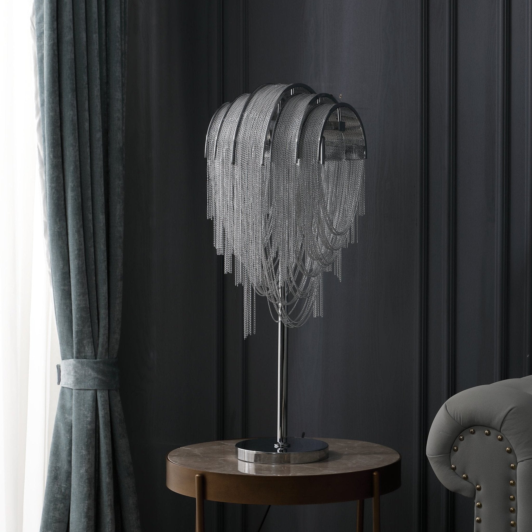 Hune Steel Artistic Table Lamp-Neutral Decor