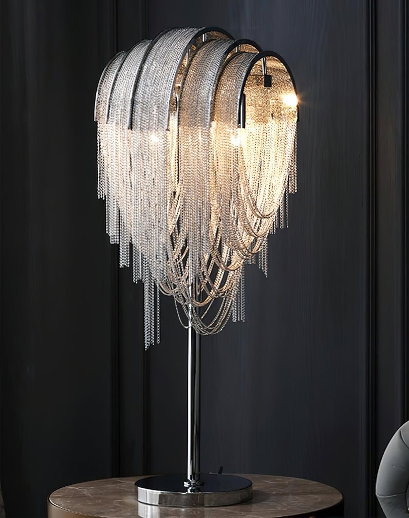 Hune Steel Artistic Table Lamp-Neutral Decor
