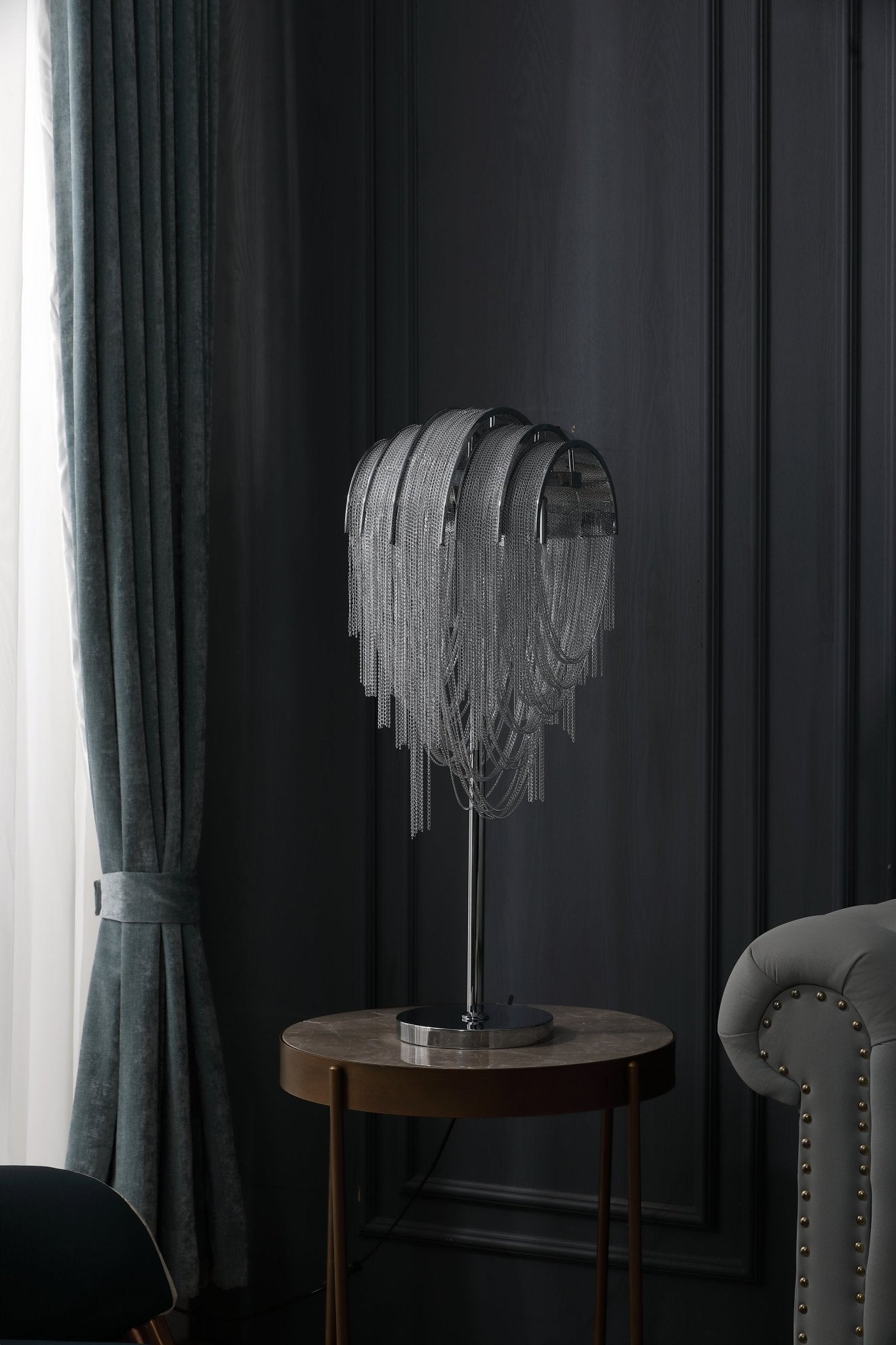 Hune Steel Artistic Table Lamp-Neutral Decor