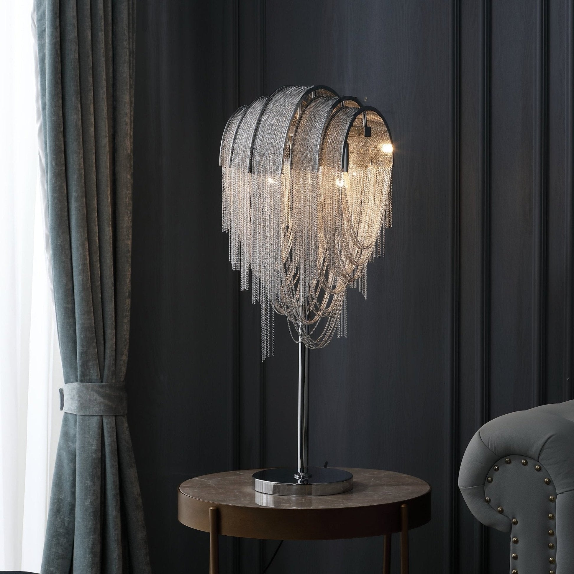 Hune Steel Artistic Table Lamp-Neutral Decor